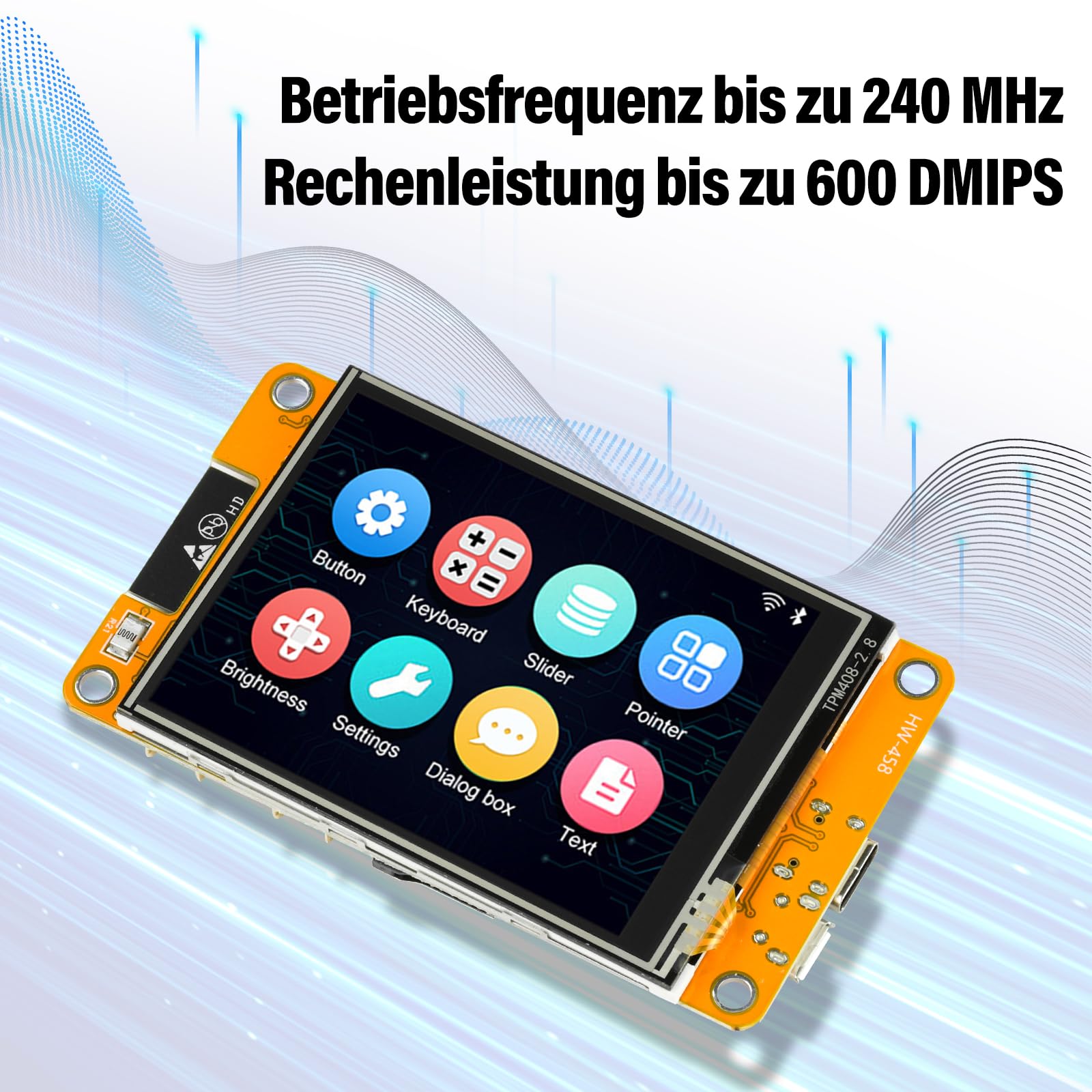 Für ESP32 Entwicklungsboard mit 2.8 Inch Touch Screen TFT Display, ILI9341 320 * 240 LCD 65K Farben, WiFi Bluetooth Dual-Core 240MHz Mikrocontroller, für DIY-Projekte und IoT-Anwendungen