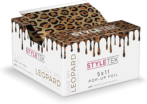 Miniatura 5 de Lámina desplegable de 5 x 11, leopardo dorado, 500 hojas por caja, relieve pesado