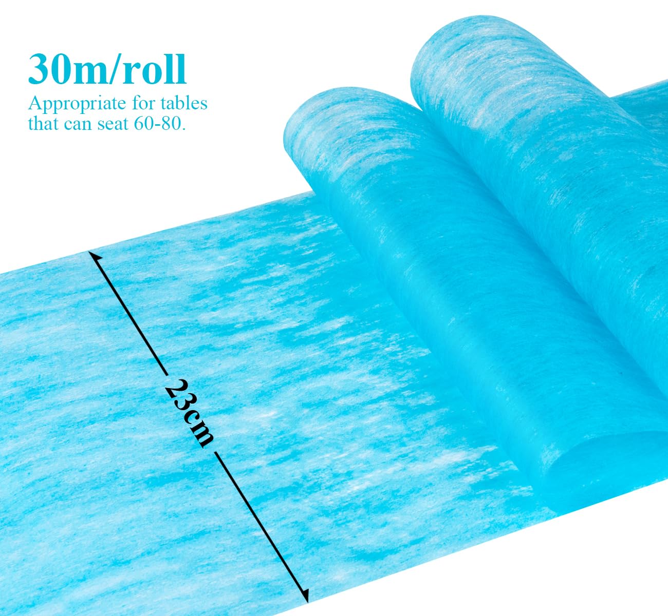 Runner Tavola In TNT Blu - 23m X 30cm Con Strass A Cuore, Per Matrimoni E Feste - Foto 12