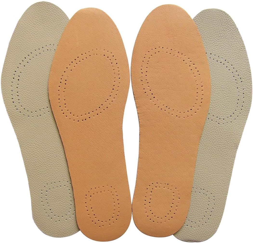 Bellcon Leather Shoe Insoles for Men Thin Shoes Liners