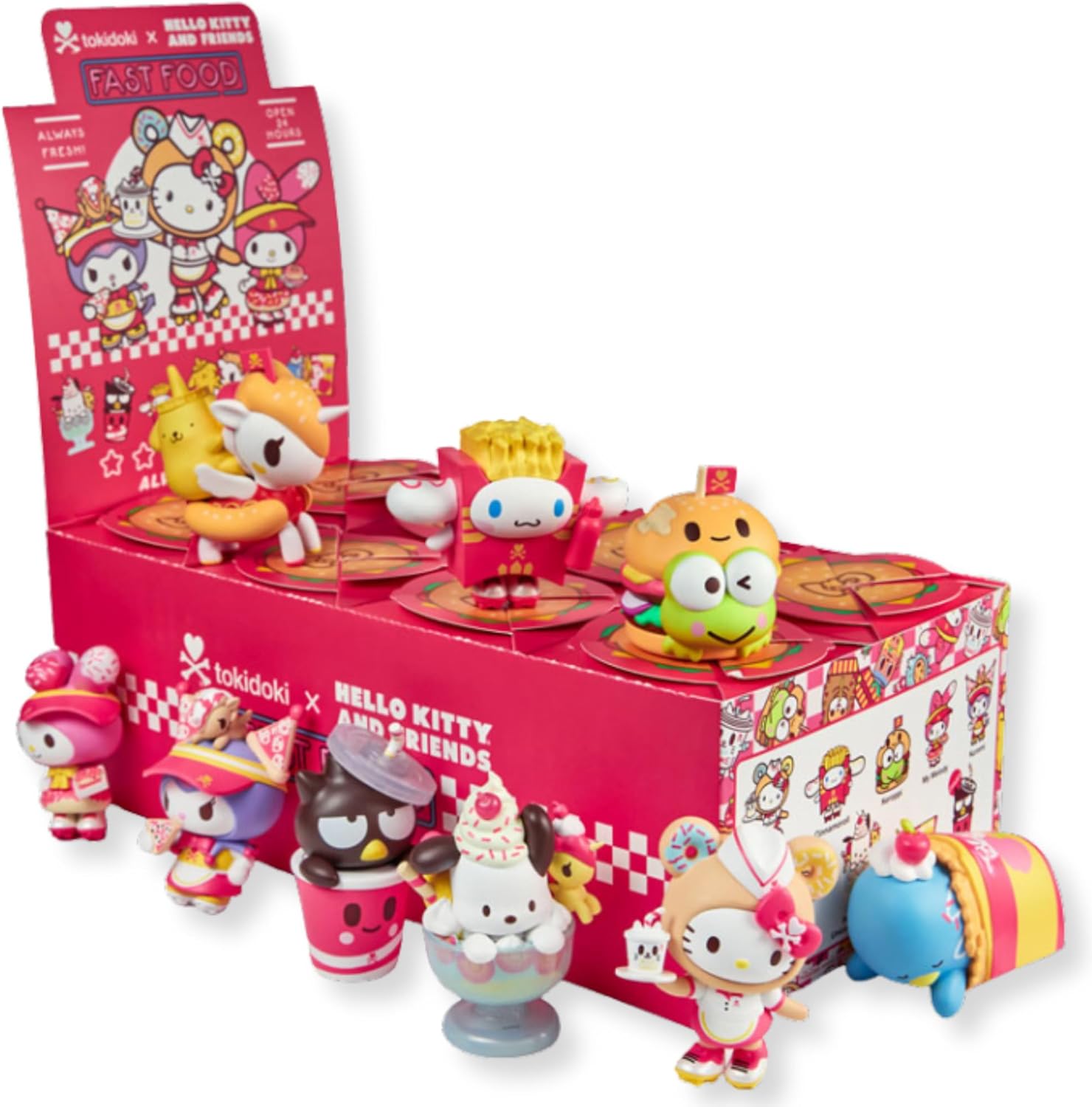 tokidoki™ - Hello Kitty®️ and Friends Fast Food Blind Box - 8 Pack of Cute Mystery Mini Collectibles - Collectible Art for Girls, Valentine's & Birthday Gifts - 2.75 Inches