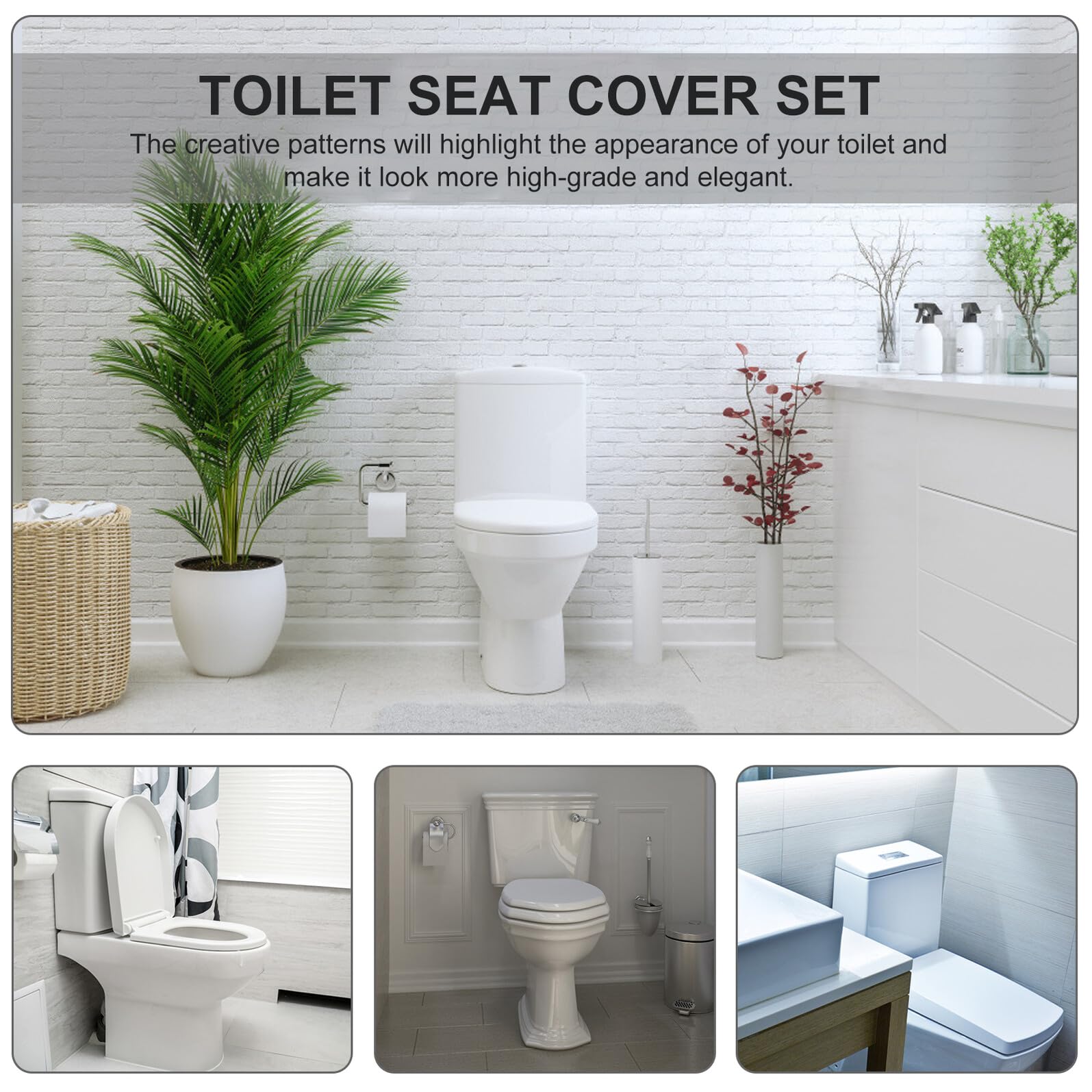 Zerodeko Set Tappeti da Bagno Antiscivolo 3 Pezzi in Poliestere Design Retrò Decorazione Foglie per Arredamento Bagno Casa e Ragazzo Ragazza, Ecologico e Delicato sulla Pelle