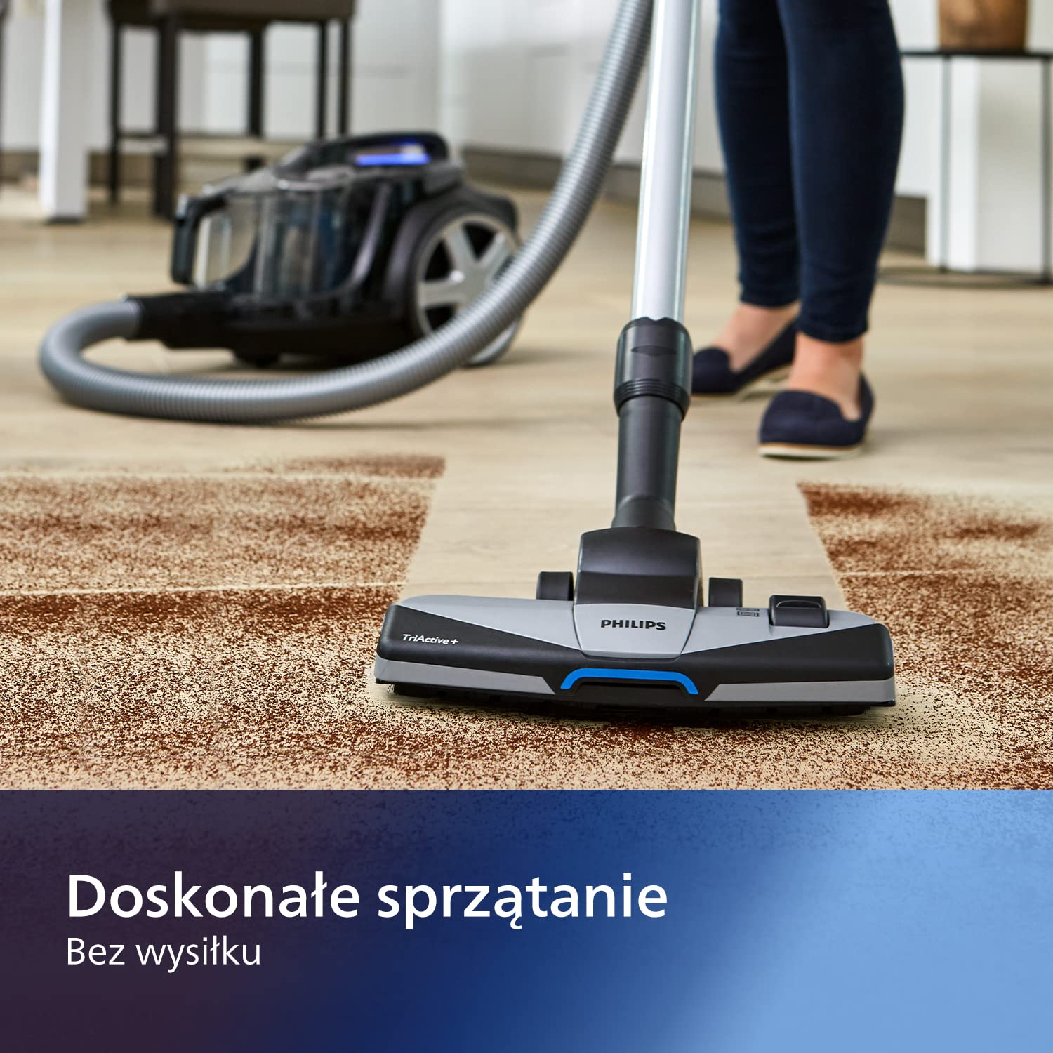 Philips Seria 7000 Odkurzacz Bezworkowy PowerPro Expert - Moc 900W, Filtr Allergy H13, Technologia PowerCyclone 8 i AllergyLock, Nasadka TriActive+, Zasięg 10 m, 2 l pojemnik (FC9741/09)