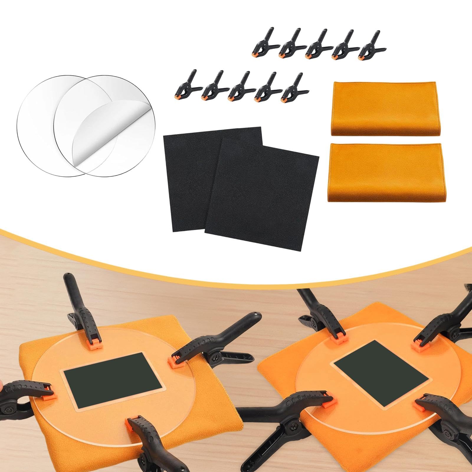 harayaa Kit di Pulizia per Carte Collezionabili per Collezionisti di Carte, 10 Clip di Fissaggio, Kit di Appiattimento per Carte Sportive, Accessori per Strumenti di Riparazione