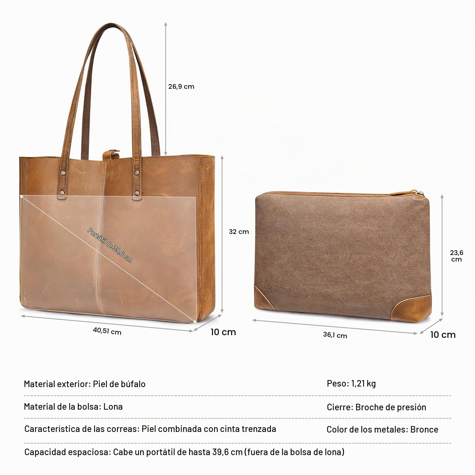 S-ZONE Bolso de Mujer Vintage Crazy Horse Cuero Bolso de Compras Grande Bolso de Hombro Bolso de Trabajo Bolso de Citas