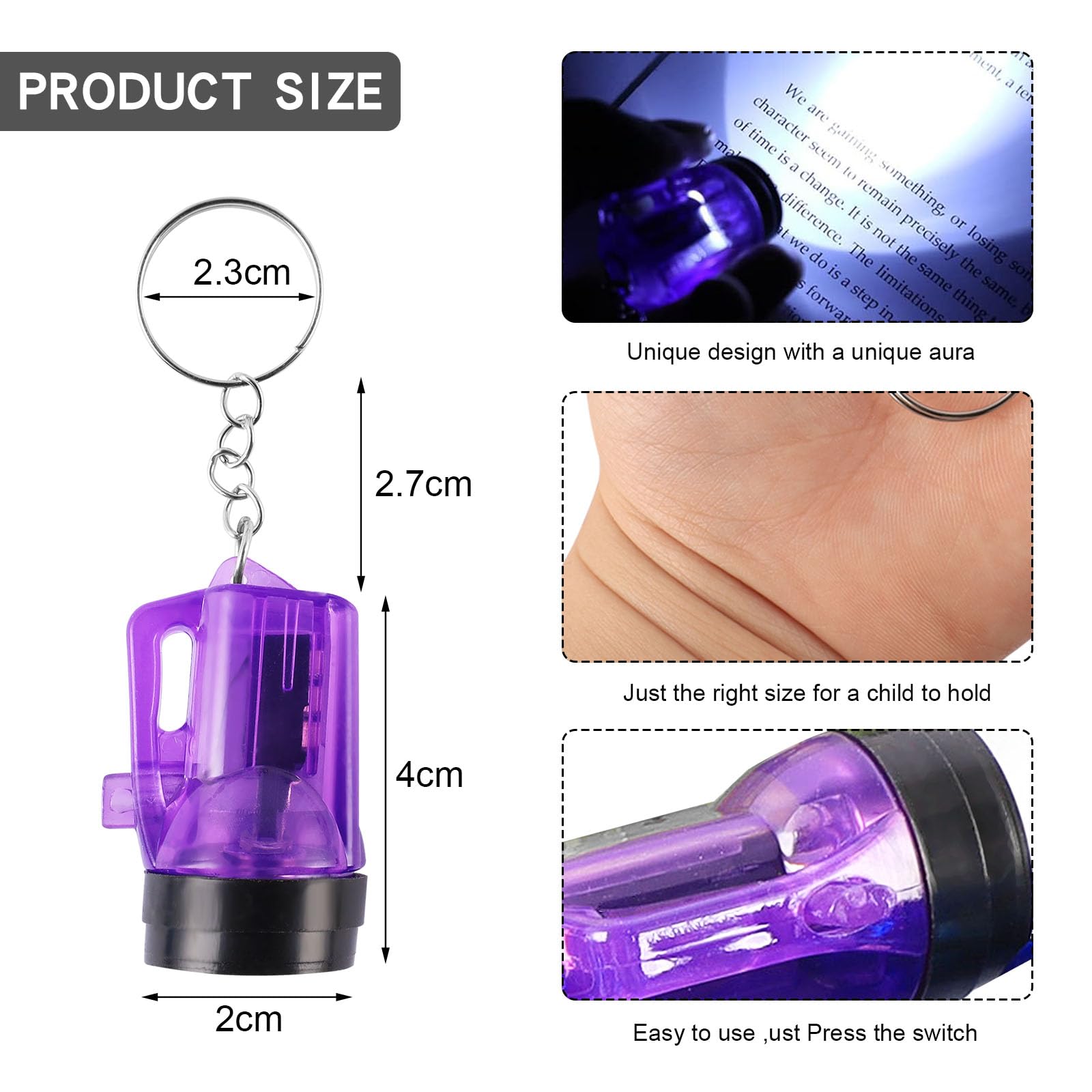 Mini latarka do kluczy, 30 sztuk, mała latarka dla dzieci, 4 cm, mini latarka, latarka kieszonkowa na kemping, wędrówki, przypadkowy kolor