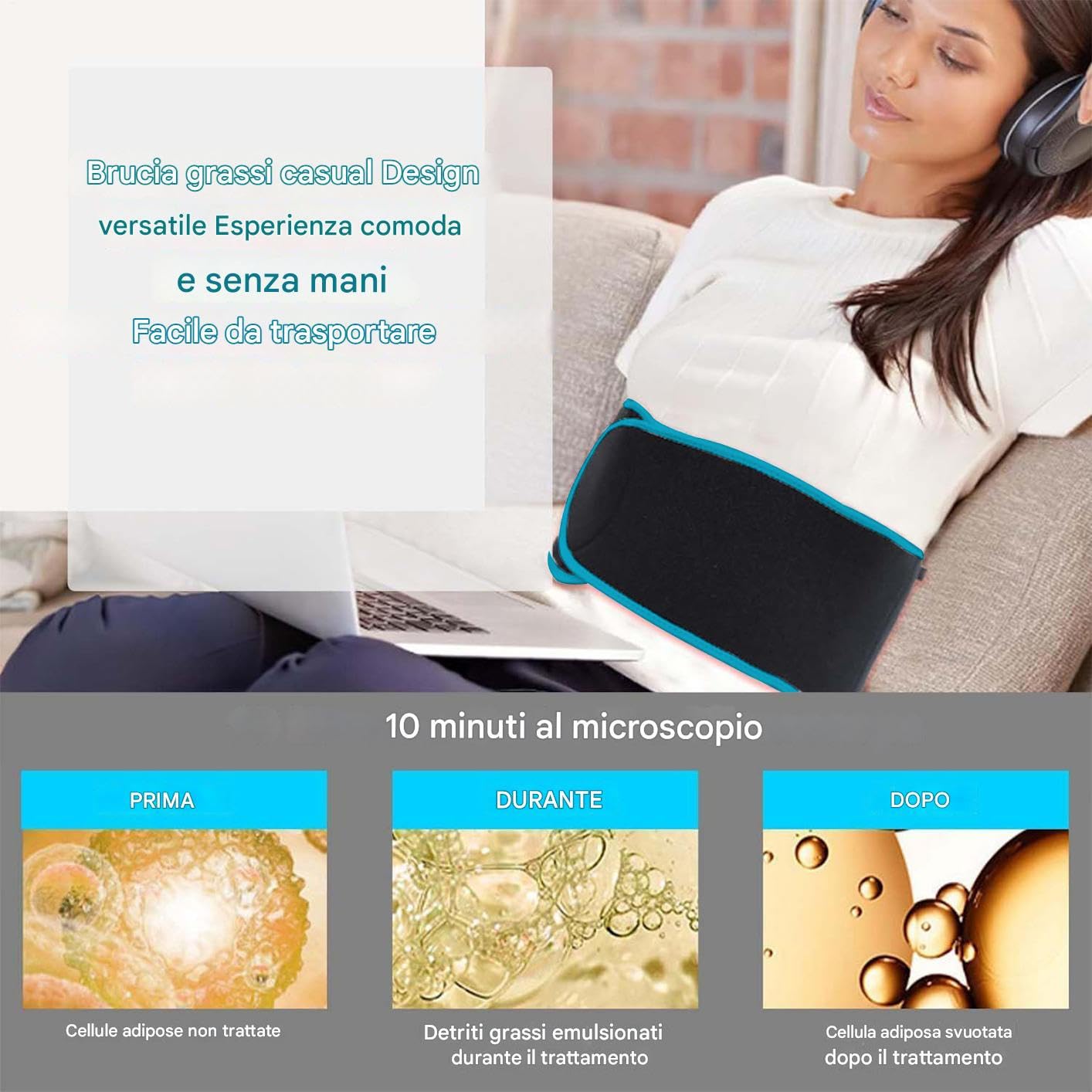 Fascia Dimagrante Addominale Fascia Rassodante con Luce Rossa | Cintura Brucia Grassi Adatto A Donne Uomini Mogli Madri Casa Ufficio Palestra Ballerini Yoga Pilates