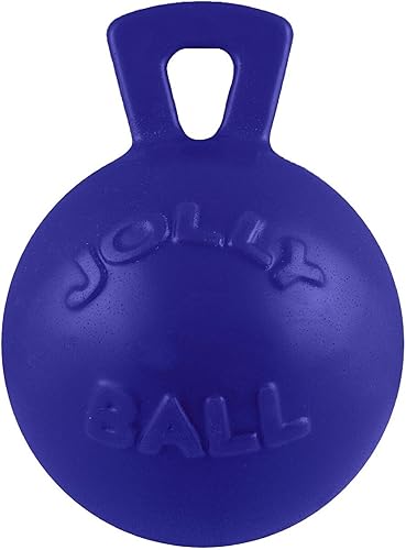 Miniatura 2 de Jolly Pets Tug-n-Toss - Pelota de masticar resistente con mango, 6 pulgadas Azul,Azul (Arándano),Púrpura claro,Naranja,Púrpura,Rojo