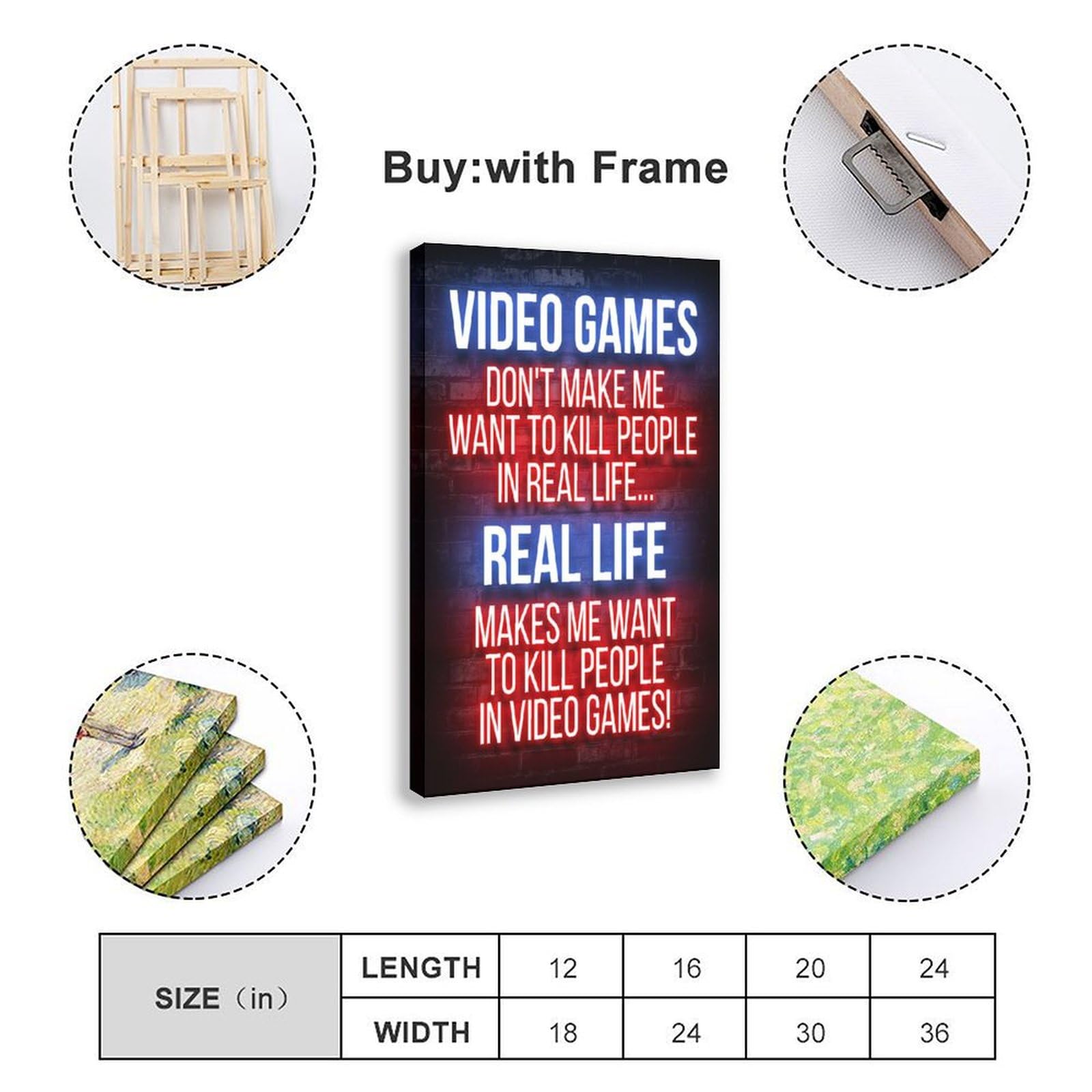 Póster de videojuegos contra la vida real para estética de la habitación, lienzo para pared e impresión, 40 x 60 cm