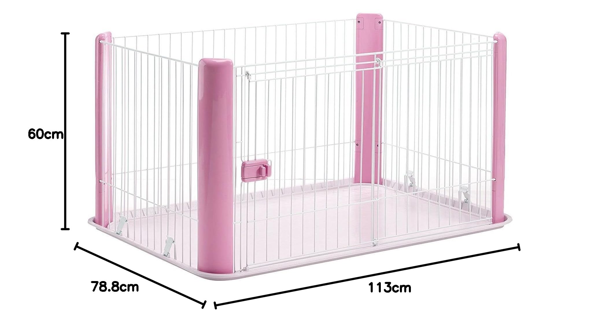 Iris Ohyama Parque para Perros con Puerta y Cerradura, H60cm, Rosa, Jaula Gatos, Vallas, Corralito, para para Interiores, Exteriores, Conejo, Cercado, Corral Perro, Mascotas, rejas, CLS-1130 — view 6