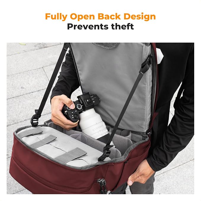 Mochila para cámara K&F CONCEPT 20L con compartimento laptop miniatura 5