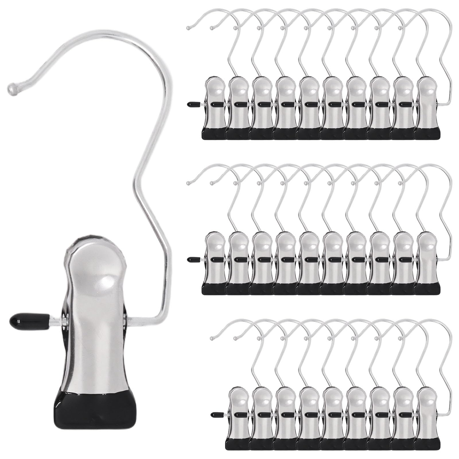 Photo 1 of Black Boot Hangers Clips Laundry Hooks Hanging Clips Clothes Pins Portable Boot Hangers for Closet Hanging Pants Handbags Hats Towels