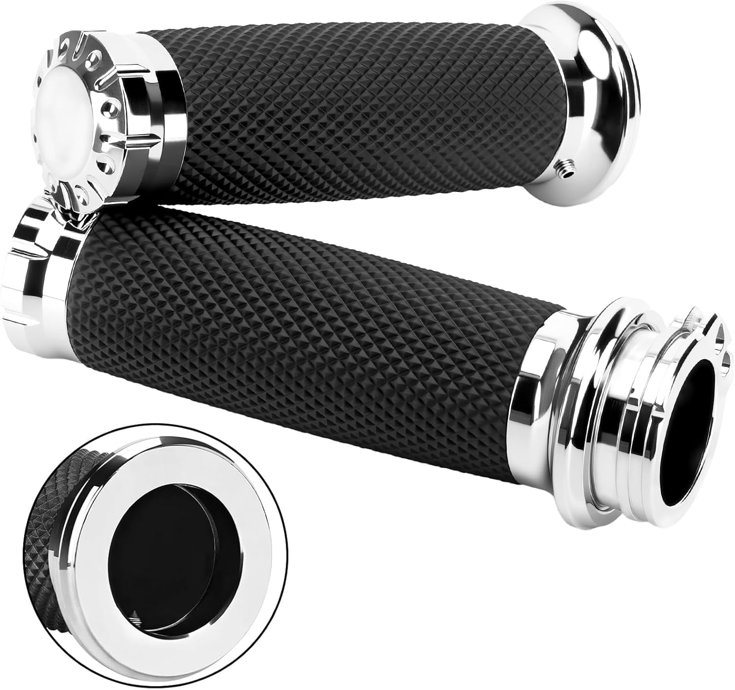 1 Inch/25mm Motorcycle Handlebar Grips Cable Throttle Hand Grips for Harley Touring Softail Dyna Sportster Street Glide Cruisers Choppers