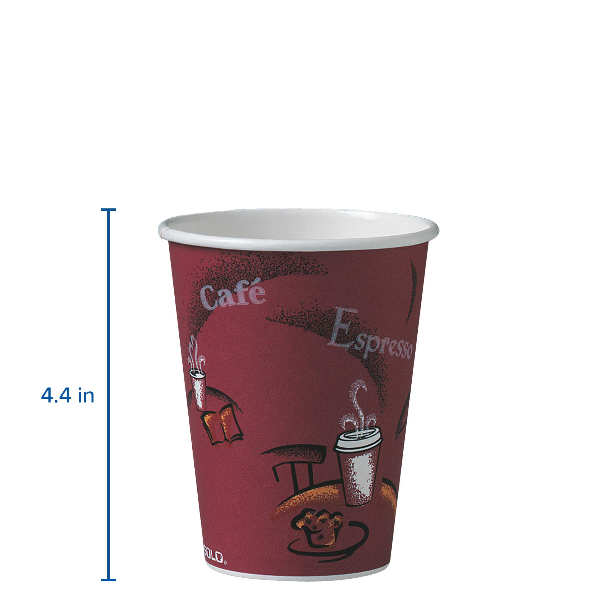 Solo 412SIN-0041 12 oz Bistro SSP Paper Hot Cup (Case of 1000)