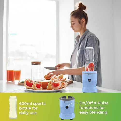 Miniatura 4 de Mix&Shake Blender, licuadora portátil de 20 onzas, motor de 600 W, pulso, funciones de encendidoapagado, cuchillas de acero inoxidable, batidos,