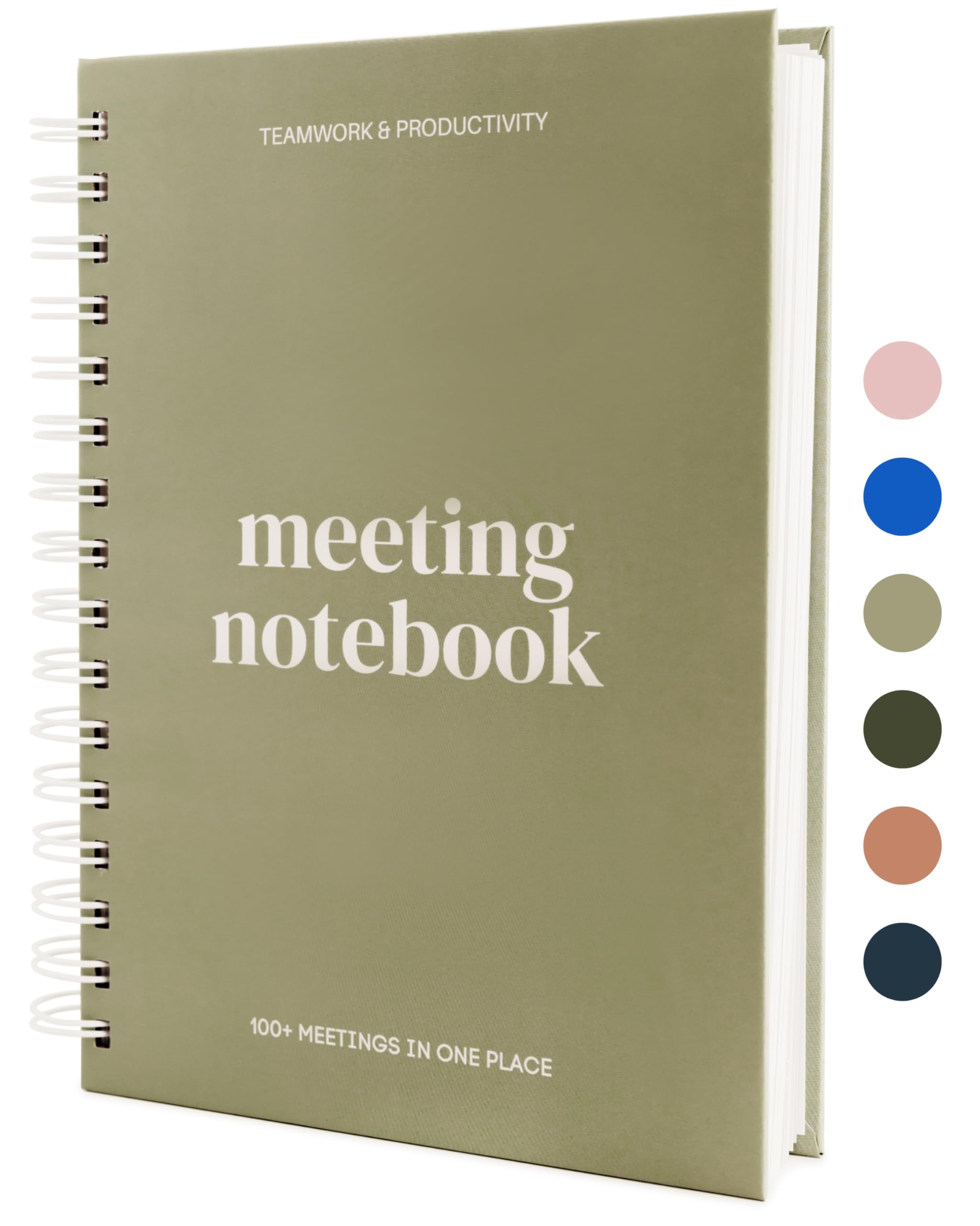 Meeting Notebook for Work - 100+ Meetings Work Notebook For Note Taking - Meeting Notes Notebook For Work - Stay Organized and Productive with Meeting Planner Notebook 220 pages l A5 Size 8.5x6”
