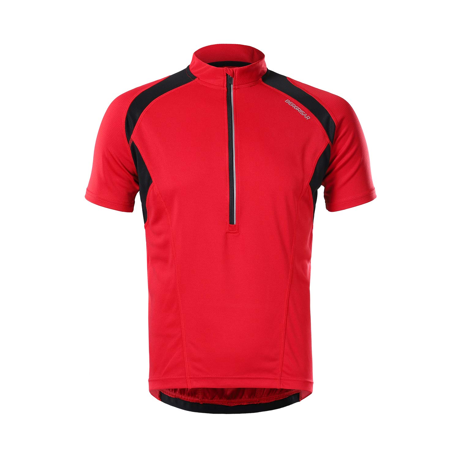 BERGRISAR Maillot de Cyclisme à Manches Courtes pour Homme, Demi-Fermeture Maillots Vélo VTT Vêtements Cycliste BG060
