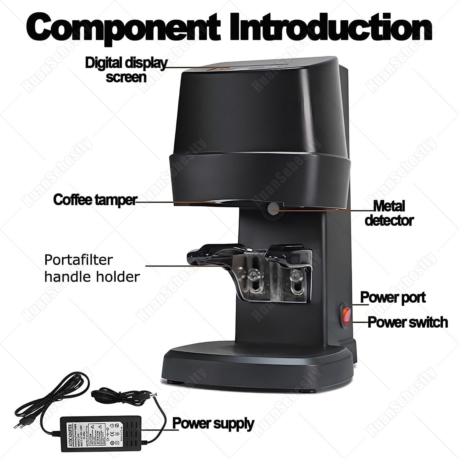 58mm Auto Kaffee-Manipulation,Einstellbarer 10-30kg Druck Black | Smart Espresso,Instant Ready Espresso-Werkzeug,Langlebiges Kompaktes Design Für Home Barista-Einsatz