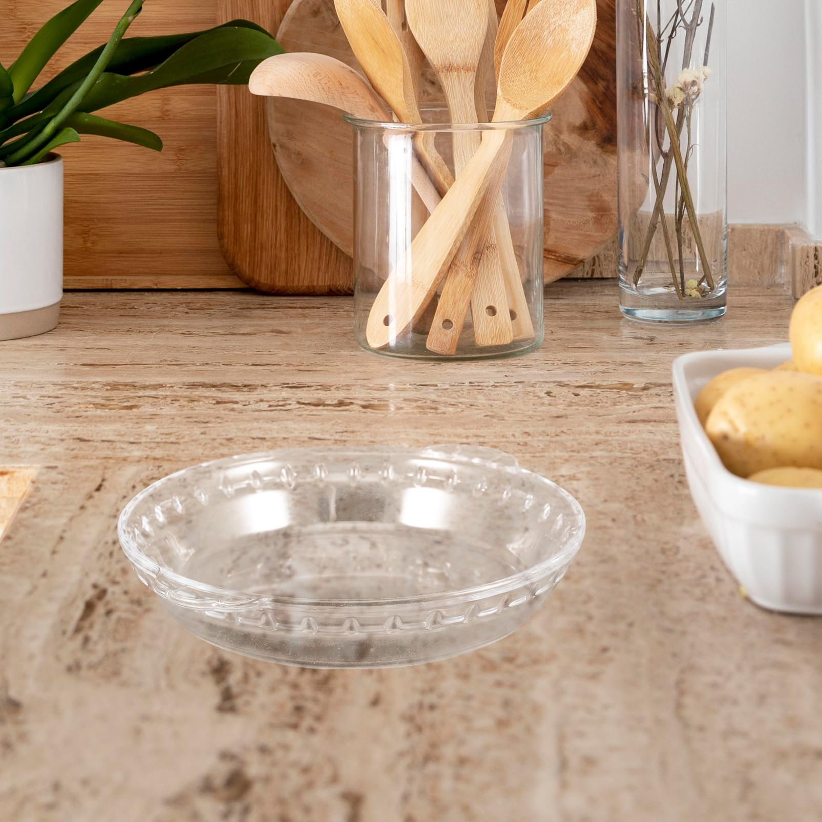 UPKOCH Couvercle pour Cuisson et Cuisson Vapeur pour Micro-ondes en Verre Rond Résistant la Chaleur Compatible Lave-