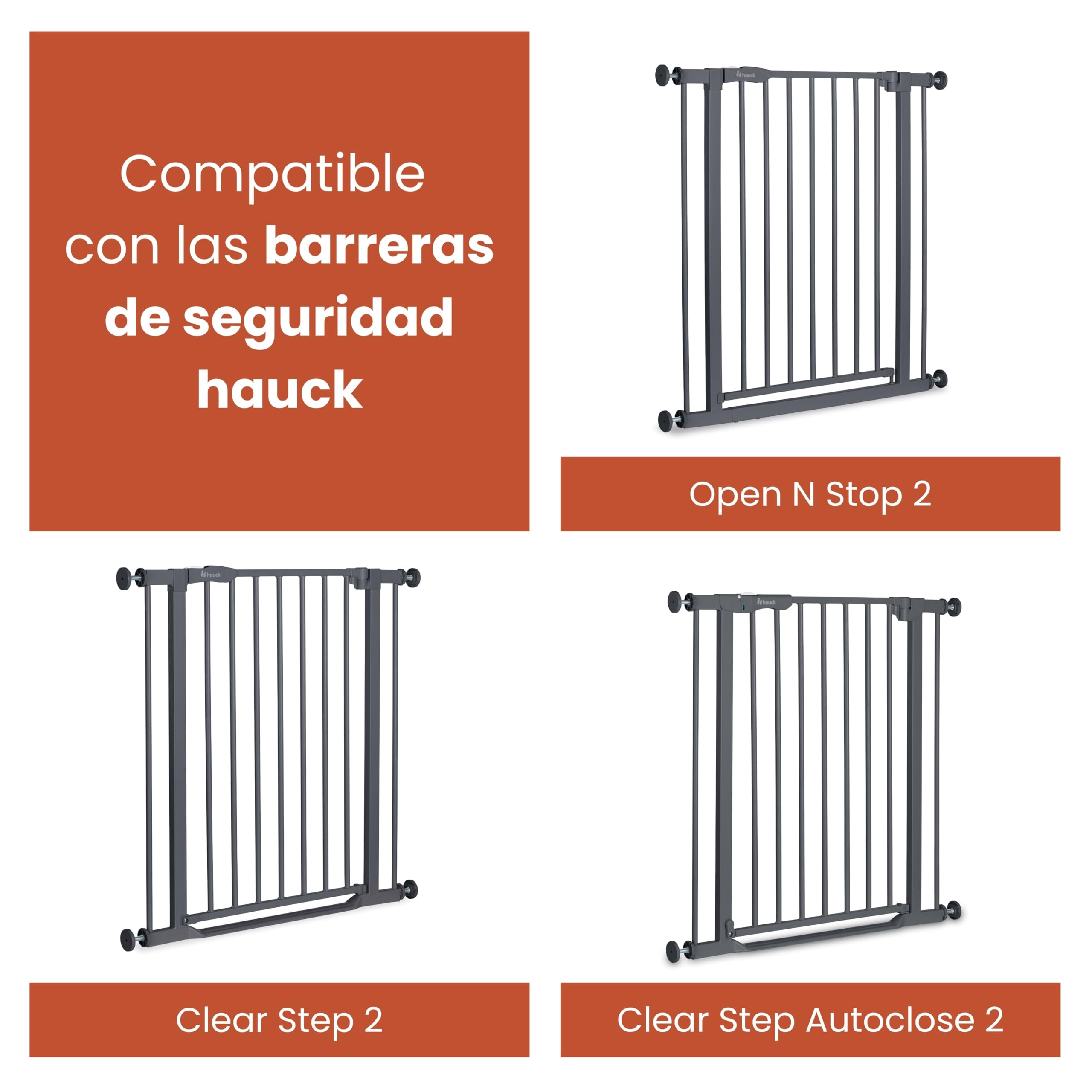 Hauck Extensión 21 cm para Barrera de Seguridad Infantil para Puertas y Escaleras | Apta para Clear Step 2 - Open N Stop 2 - Open N Stop KD - Stop N Safe 2 - Autoclose N Stop 2 - Gris | Compatible con hauck Open N Stop 2, Clear Step 2, Clear Step Autoclos