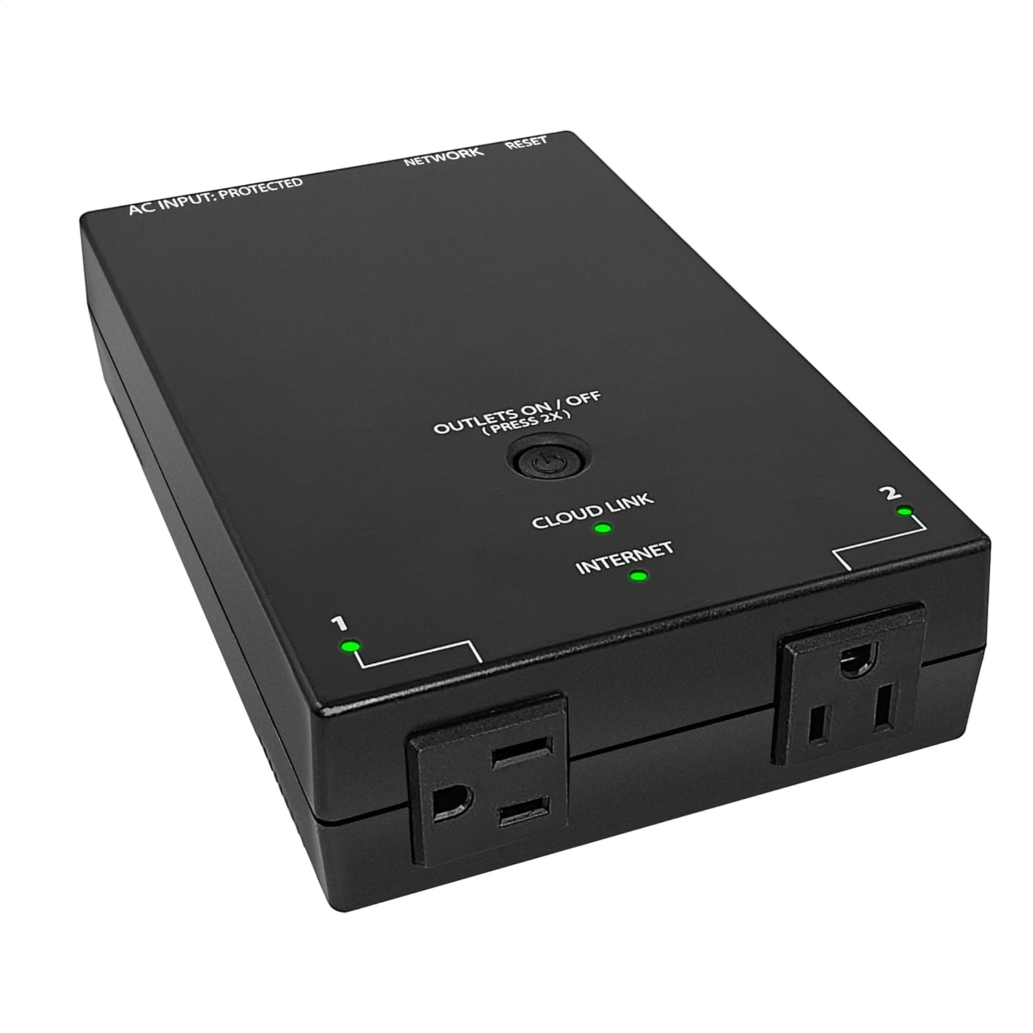 MSNswitch MAX 2-Outlet Internet Enabled Power Switch with Auto Reboot, Power Metering, Surge Protection & Noise Filtration - Ethernet & WiFi - Control via Smartphone, Cloud or API (Model UIS-801bc)