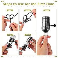 Vista 2 de Kit de reparación de lámpara Honoson Reemplazo de cable de mesa Piezas de lámpara con enchufe de 3 vías Cable a juego y kit de cableado de hardware