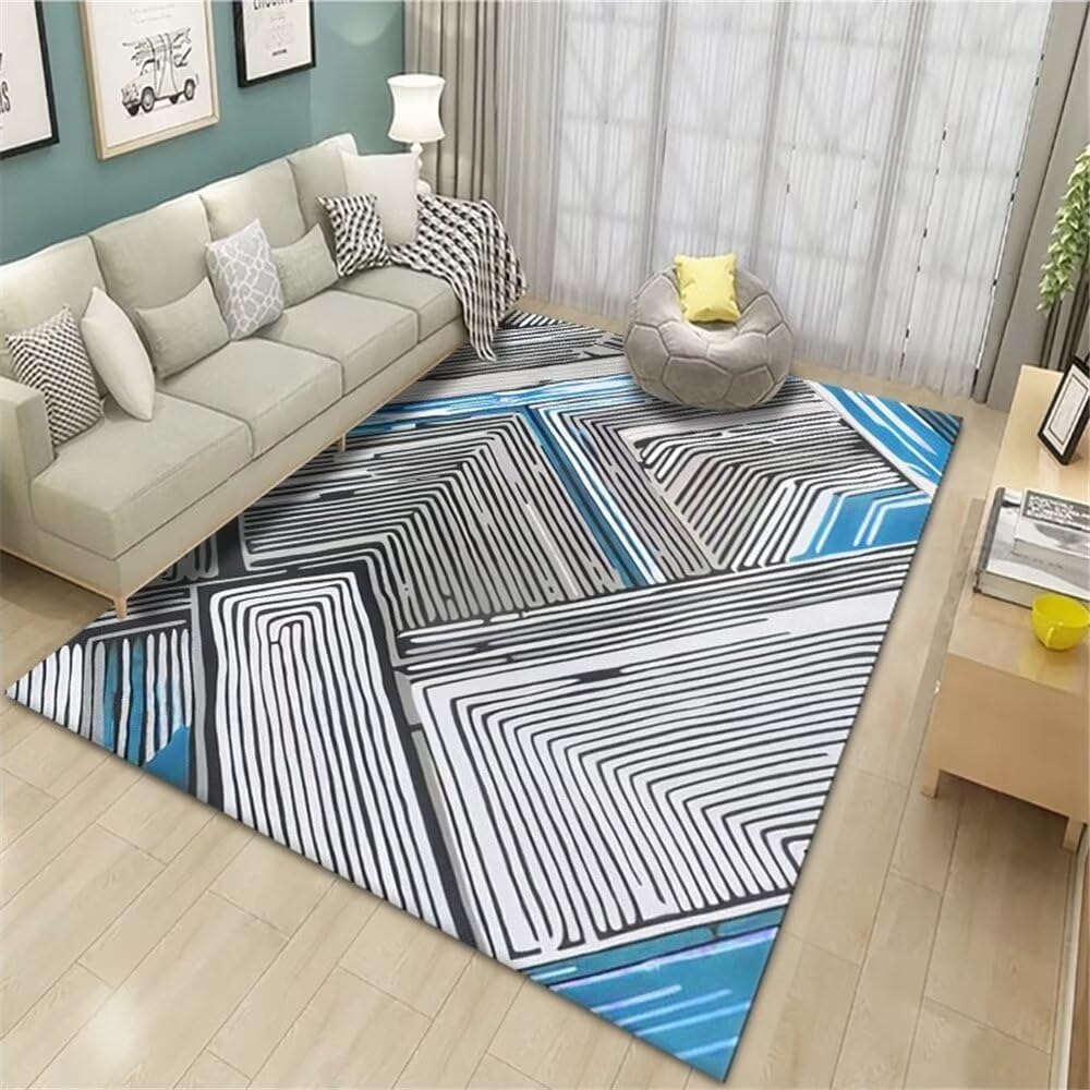 Tapis géométrie moderne de qualité supérieure pour une décoration salon raffinée