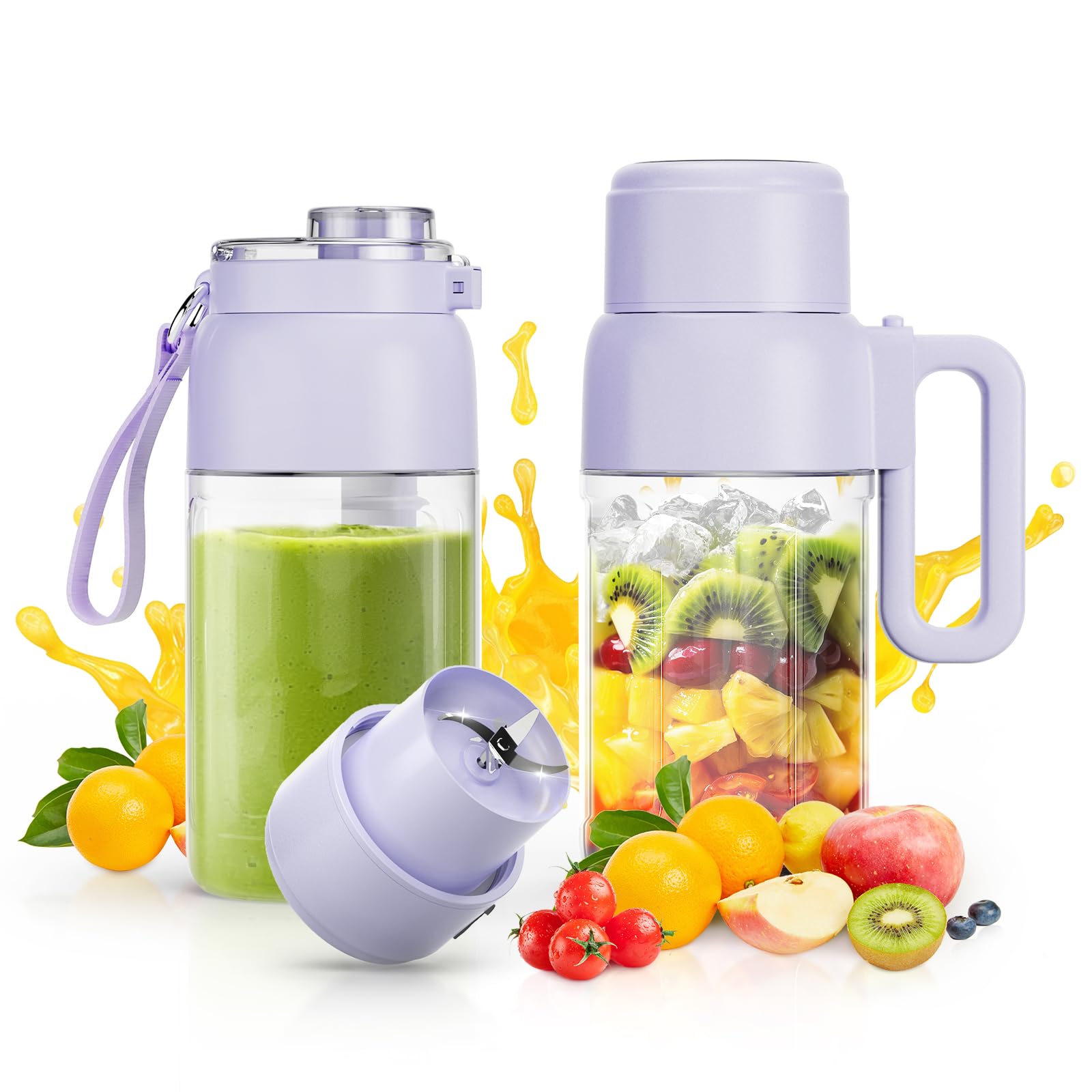 Portable Blender 33.8oz - Personal Size with 10 Blades, Cordless, BPA Free, Leakproof-Lid & Sip Spout for Shakes, Smoothies, Juices, Baby Food