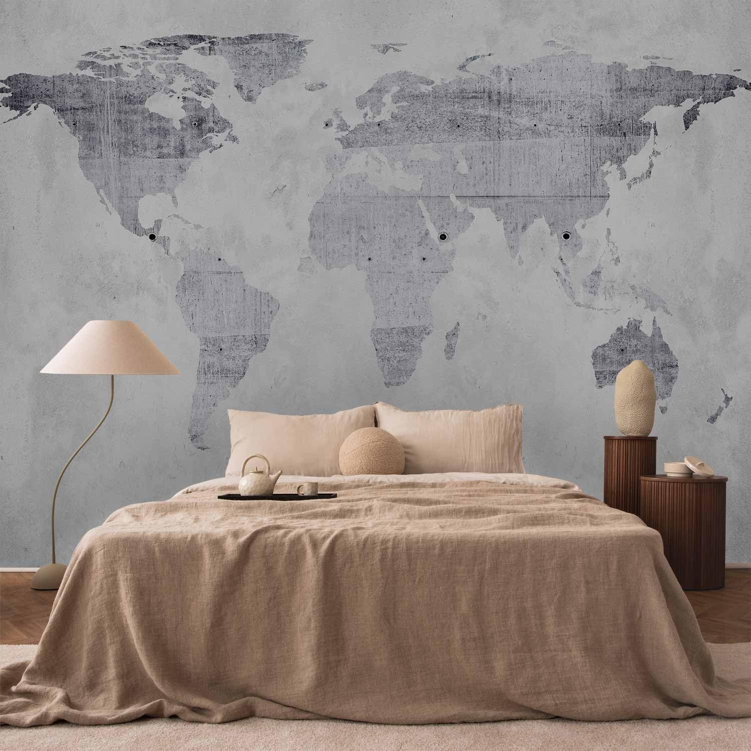 murando - Carta da Parati Moderna per Soggiorno, Mappamondo, 300x210 cm | Fotomurali in TNT, Decorazione da Muro XXL, Carte da Parati Moderne, Effetto, Produzione Europea