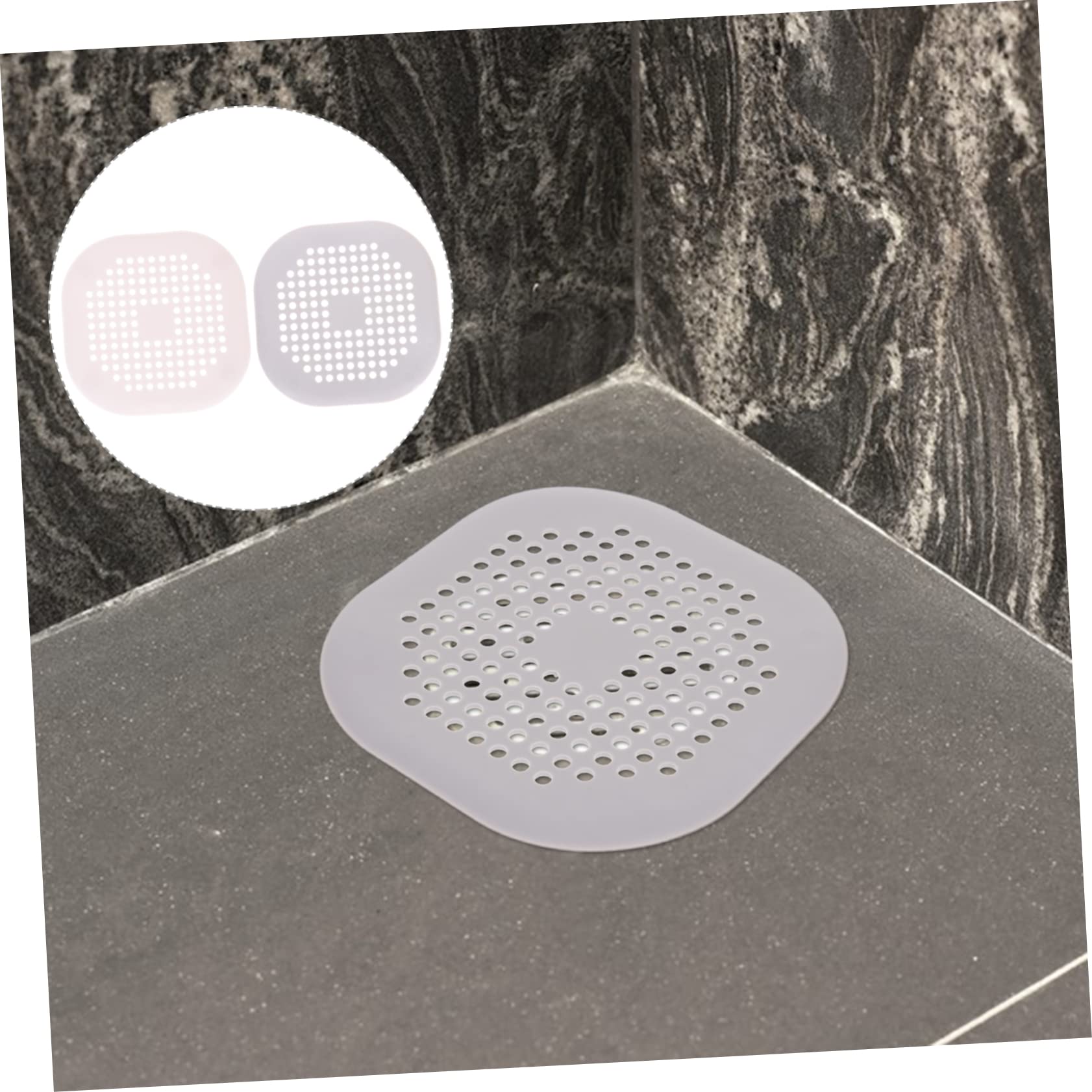 NUOBESTY 16 Teiliges Quadratisches Silikon Abflussfilter Flexibler Haarfänger für Dusche Badewanne Waschbecken Feines Filtersieb gegen Langlebig und Sicher für Haushalt Badezimmer