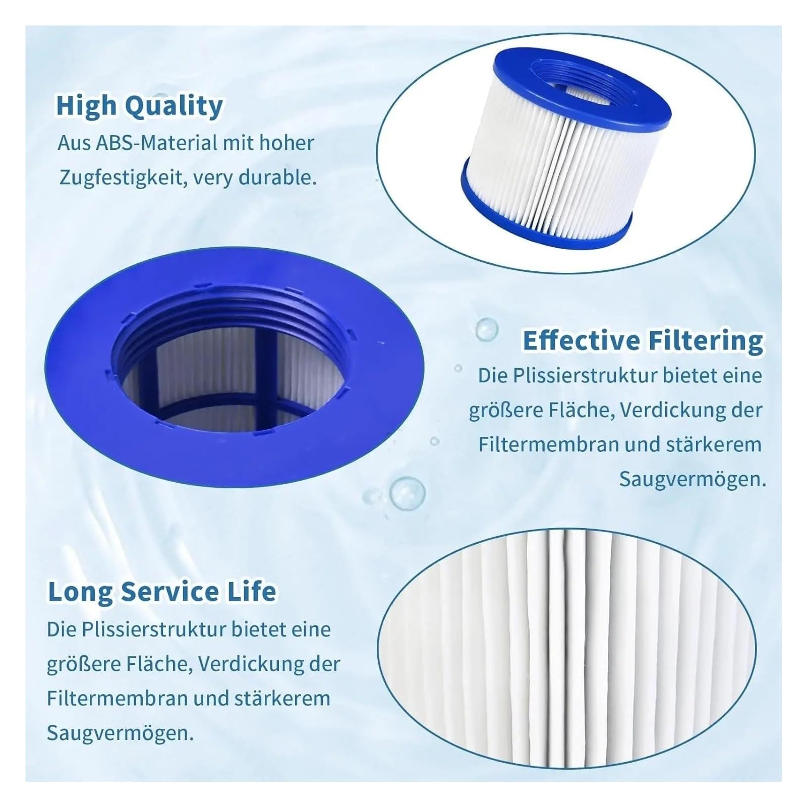 Filtres de Piscine à Cartouche, compatibles avec Clever Spa,8106,Aqua Spa,B Cool 2,Be Spa, compatibles avec Ospazia, Filtre for Jacuzzi de Piscine et Spa(12pcs)
