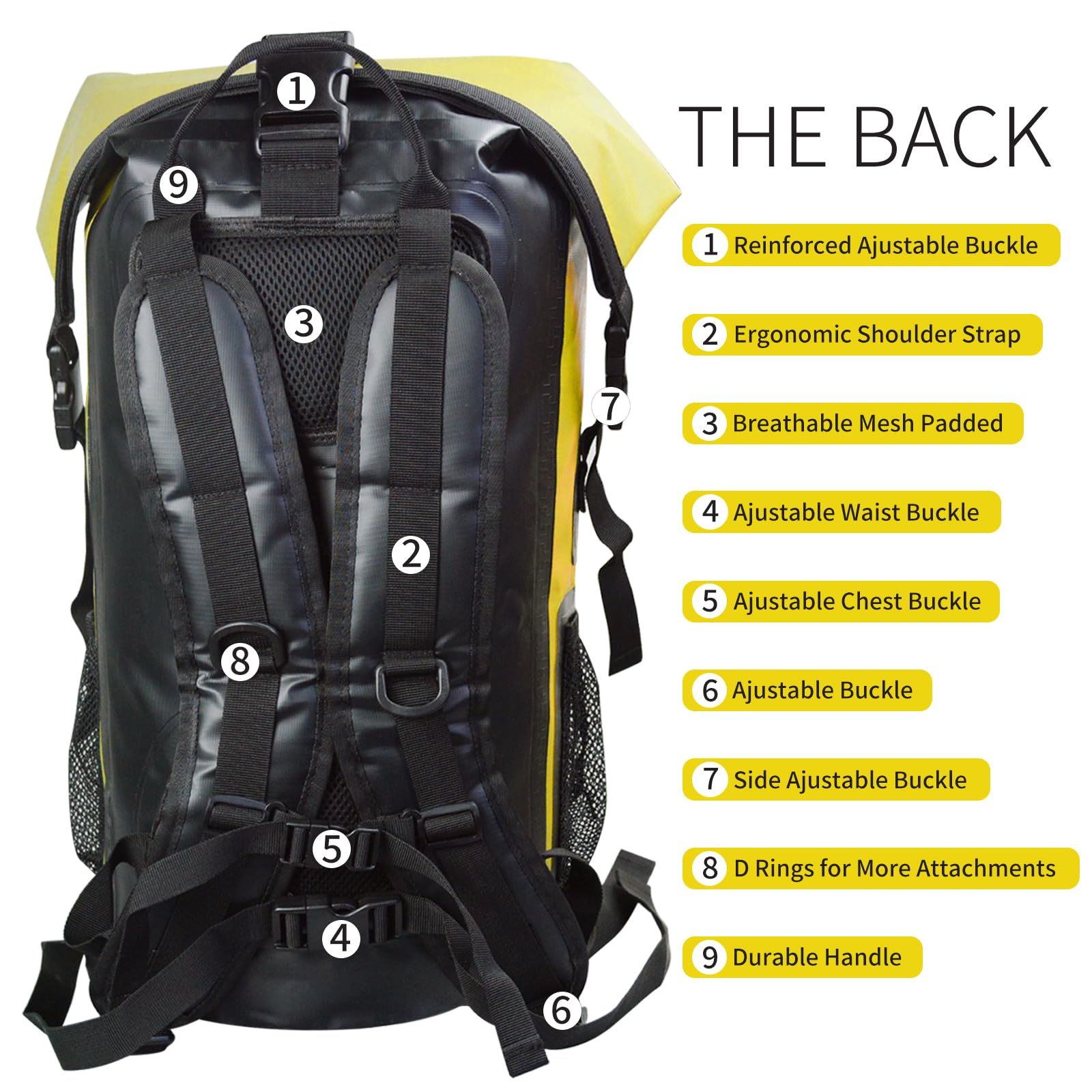 SEPEAK Wasserdichter Marine-Trockensack, Roll-Top-Rucksack, robuster Trockensack für Kajakfahren, Bootfahren, Schwimmen, Tauchen, Surfen, Rafting, Angeln, Camping, Wandern, mit reflektierenden