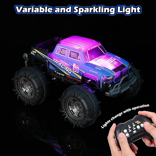 Miniatura 6 de Carro de control remoto impermeable Monster Truck Gesture, 4WD anfibio controlado a mano, juguete de control remoto para niños, vehículo todoterreno