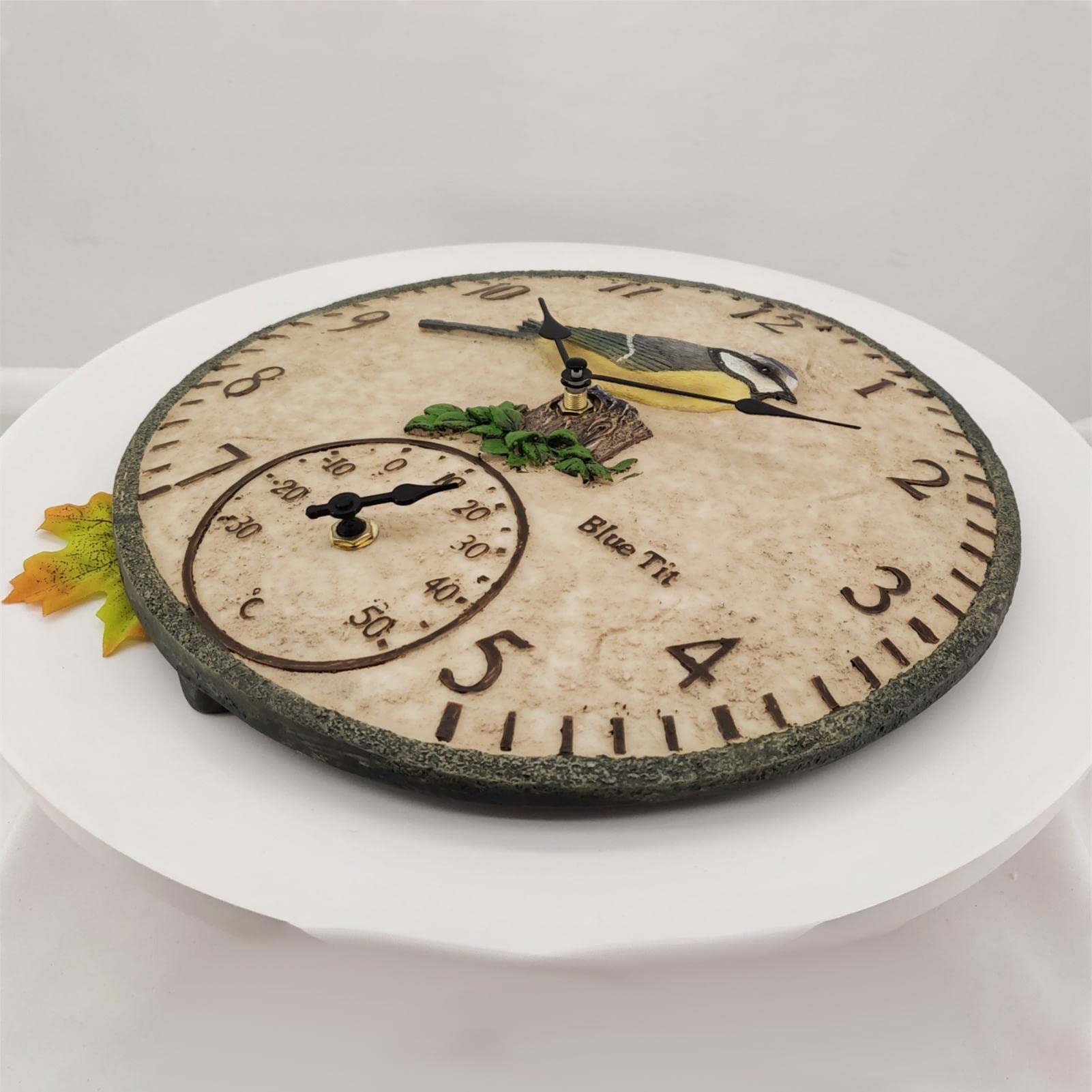 Waterproof Wall Clock?Outdoor Thermometer Clock?Indoor Outdoor Thermometer Clock, Wall-Mounted Thermometer Clock For Patio Garden Yard Garden 12 Inch