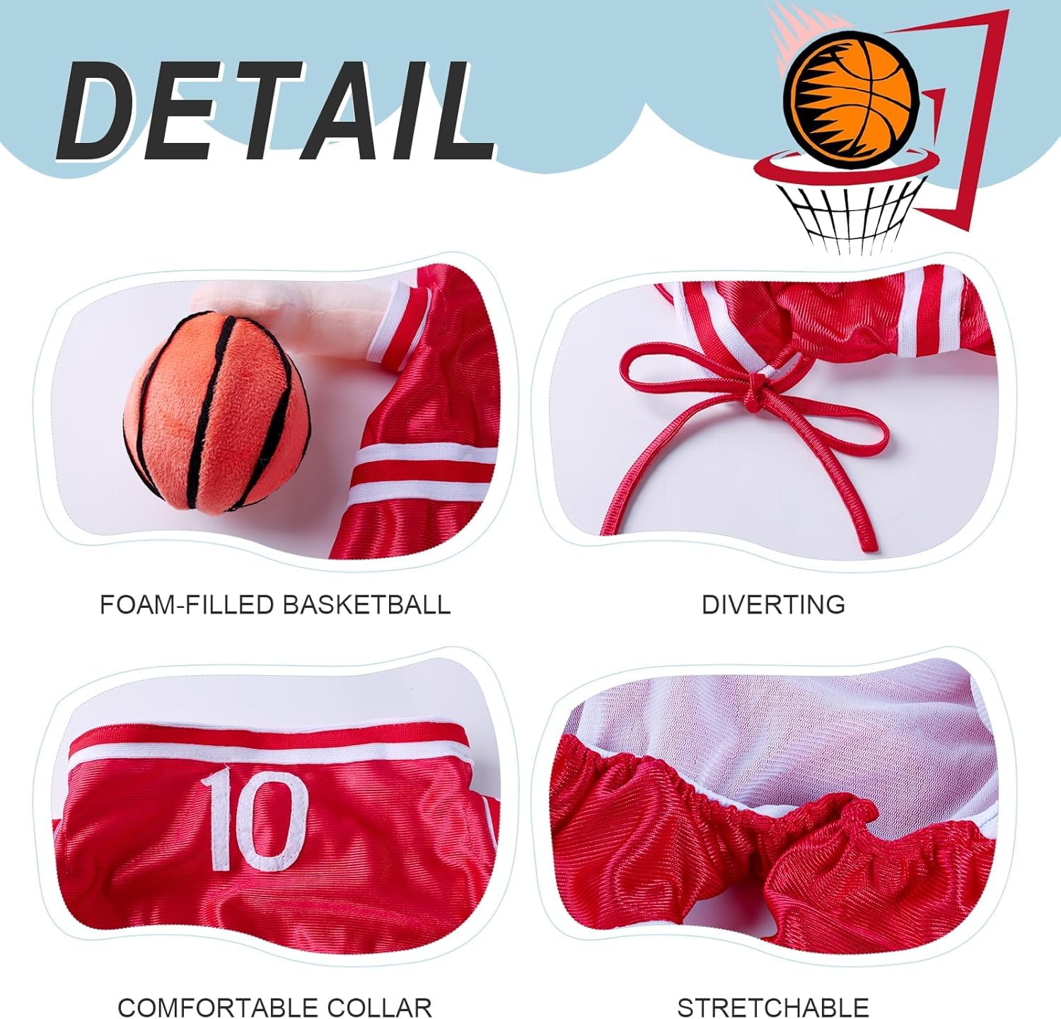 DELIFUR Dog Basketball Player Costume - Image 3