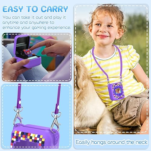 Miniatura 4 de BEARDDO Bitzee - Funda de silicona para juguete interactivo digital para mascotas, funda protectora para niños, funda de piel morada con cordón para