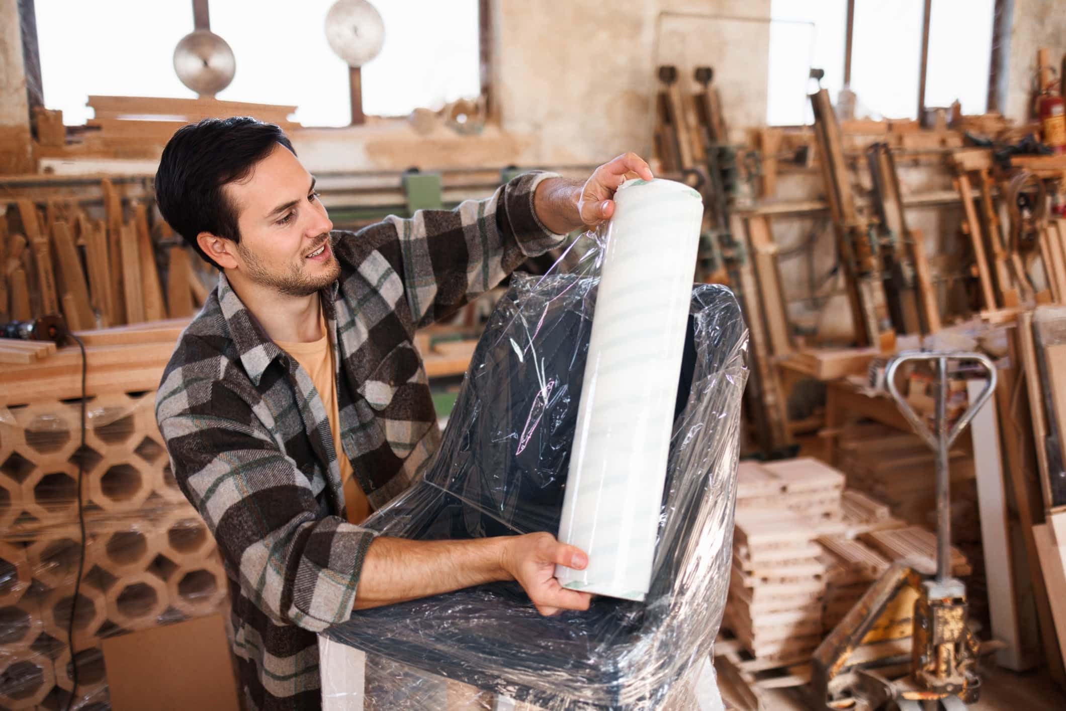 Inoverse 6 rollos de película elástica transparente para envolver 50 cm/1,5 kg, para muebles y mudanzas, lámina para palés, lámina elástica a mano, rollo de lámina elástica, material de embalaje