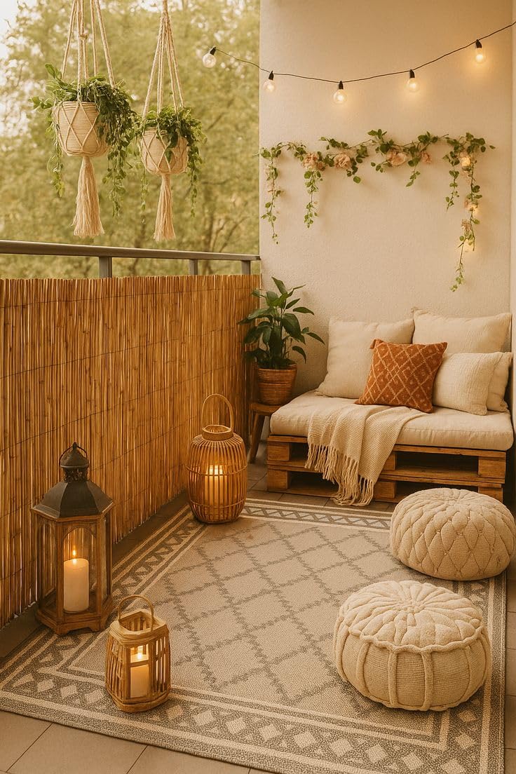 6.5ft H x 15ft L Standing Bamboo Fence Roll — Outdoor Privacy Screen for Patio & Deck