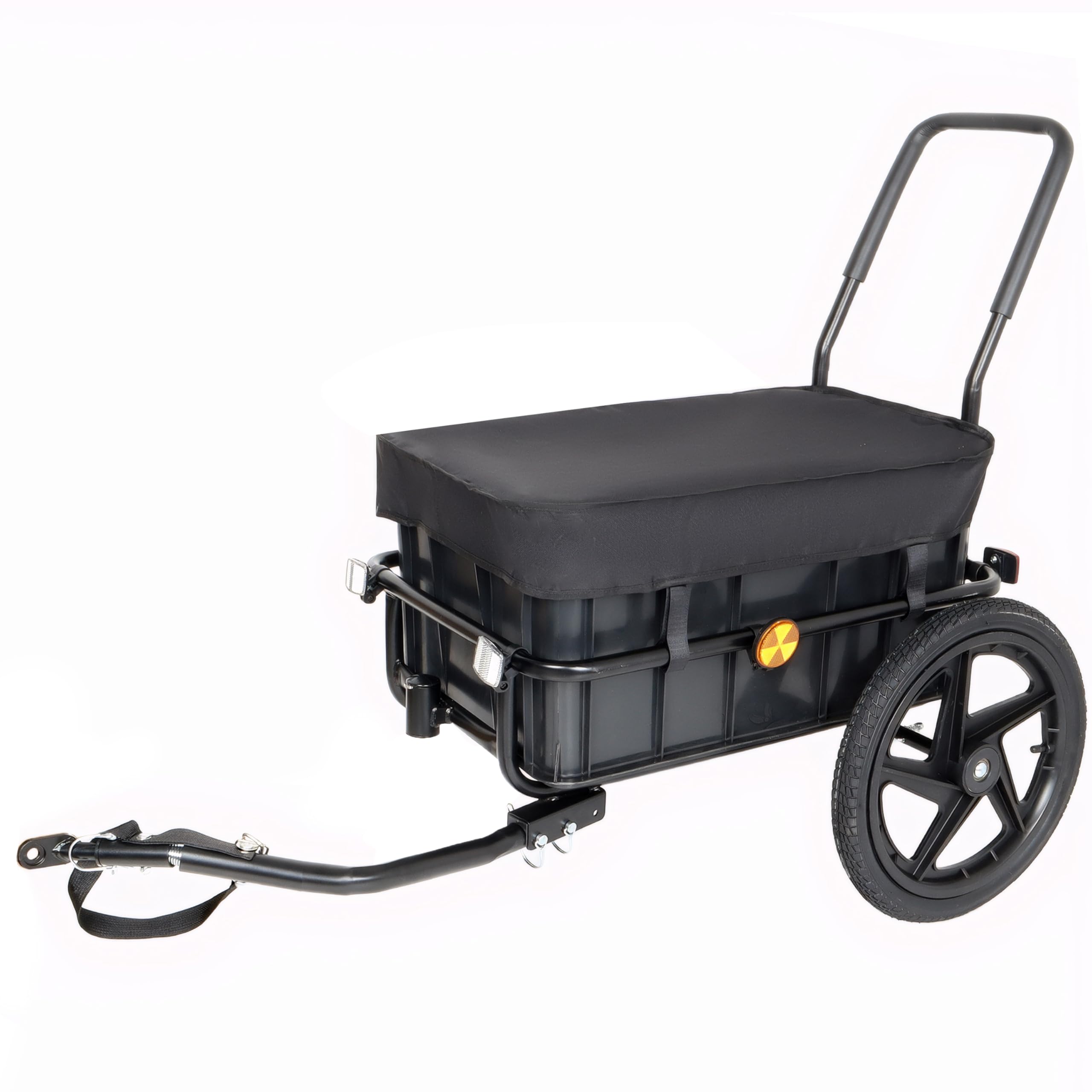 Remolque de carga para bicicleta, remolque de bicicleta, capacidad de carga de 88/110 libras, carrito de bicicleta resistente, almacenamiento compacto plegable para camping, comestibles, artículos