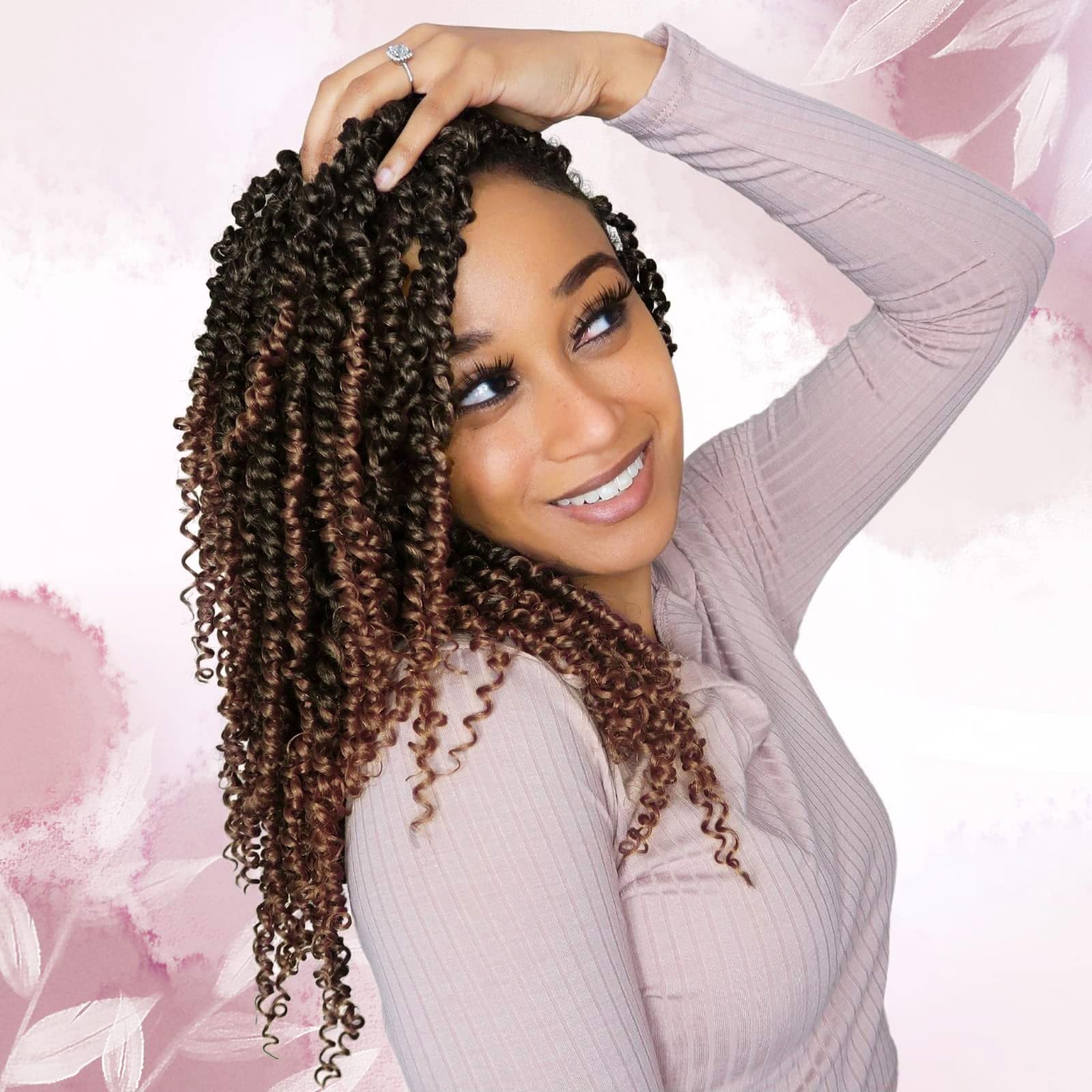 Fulcrum Passion Twist Hair 12 Inch, 8 Packs Passion Twist Crochet Hair for Black Women, Prelooped Crochet Twist Hair with Curly Ends (12Inch, T30#)