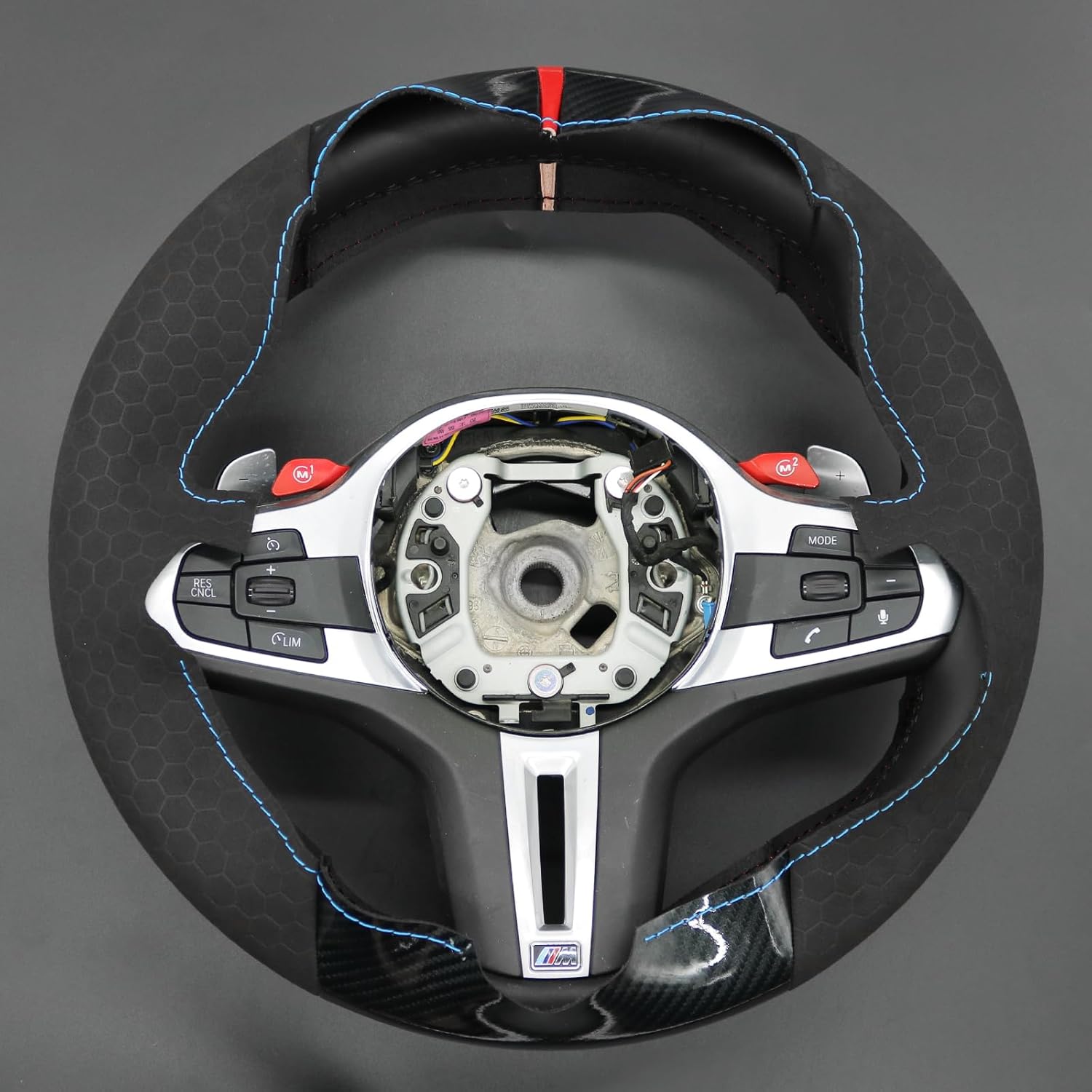 MEWANT Steering Wheel Cover for BMW 5 Series G30 G31 6 Series GT G32 7 Series G11 G12 X3 G01 X4 G02 X5 G05 Hand-Stitched Genuine Leather Car Steering Wrap