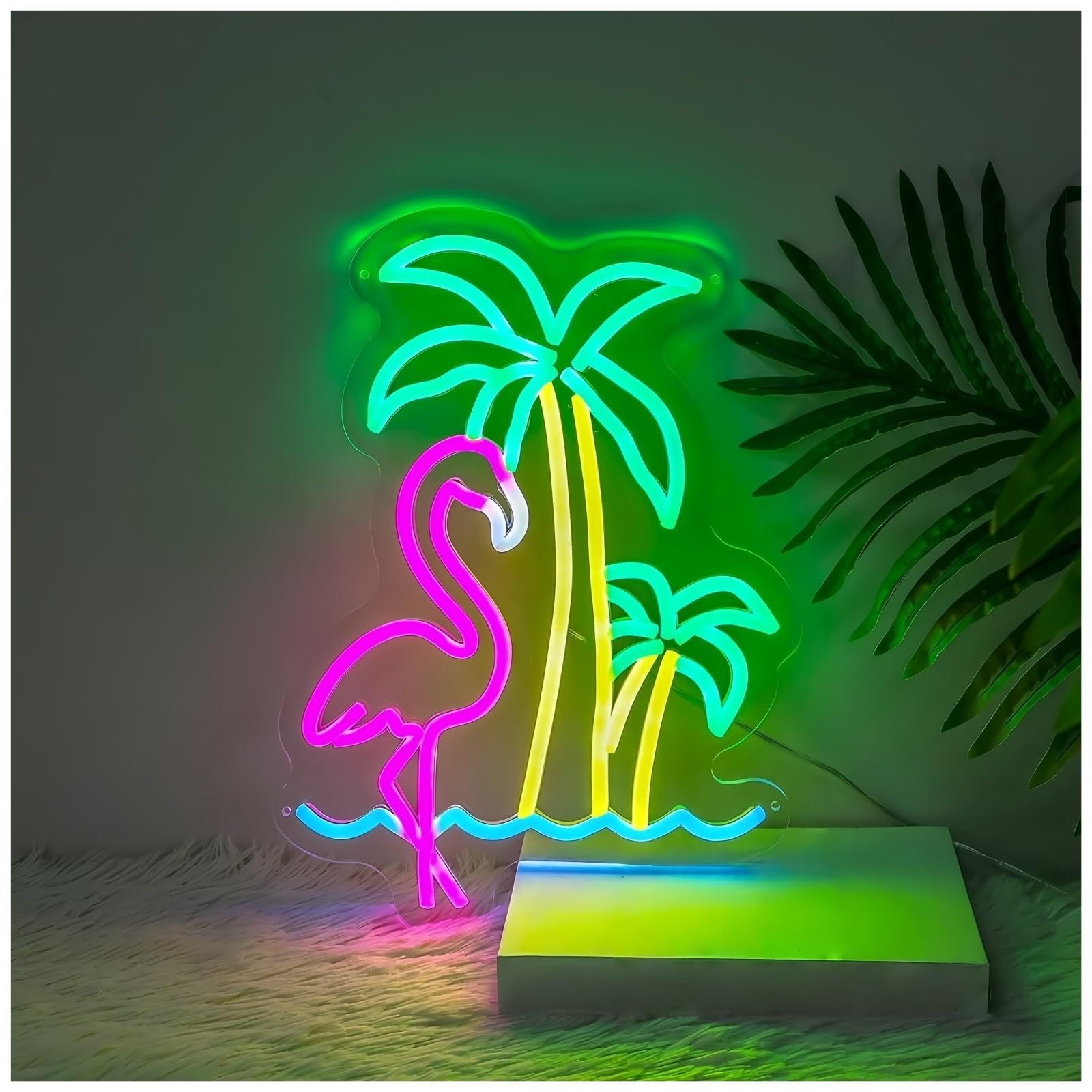 Indoor for neon decorations Cocktails Plam Tree Neon Sign For Beach Bar Pub Beverage Shop Wine Alcohol Man Cave Party Decor(30x22cm)