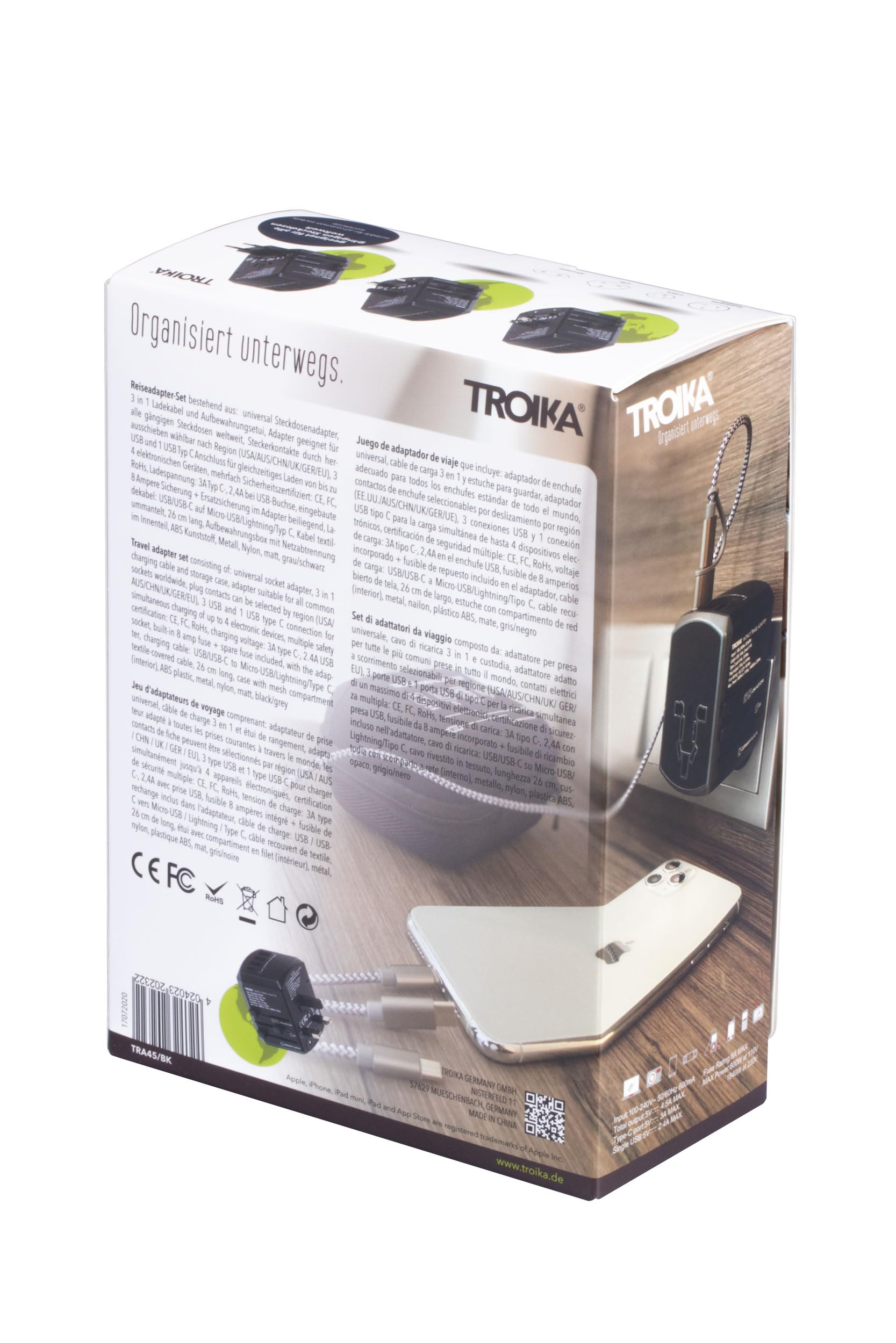 TROIKA Design Werkstatt Reiseadapter-Set TROIKA World TRAVEL Adapter
