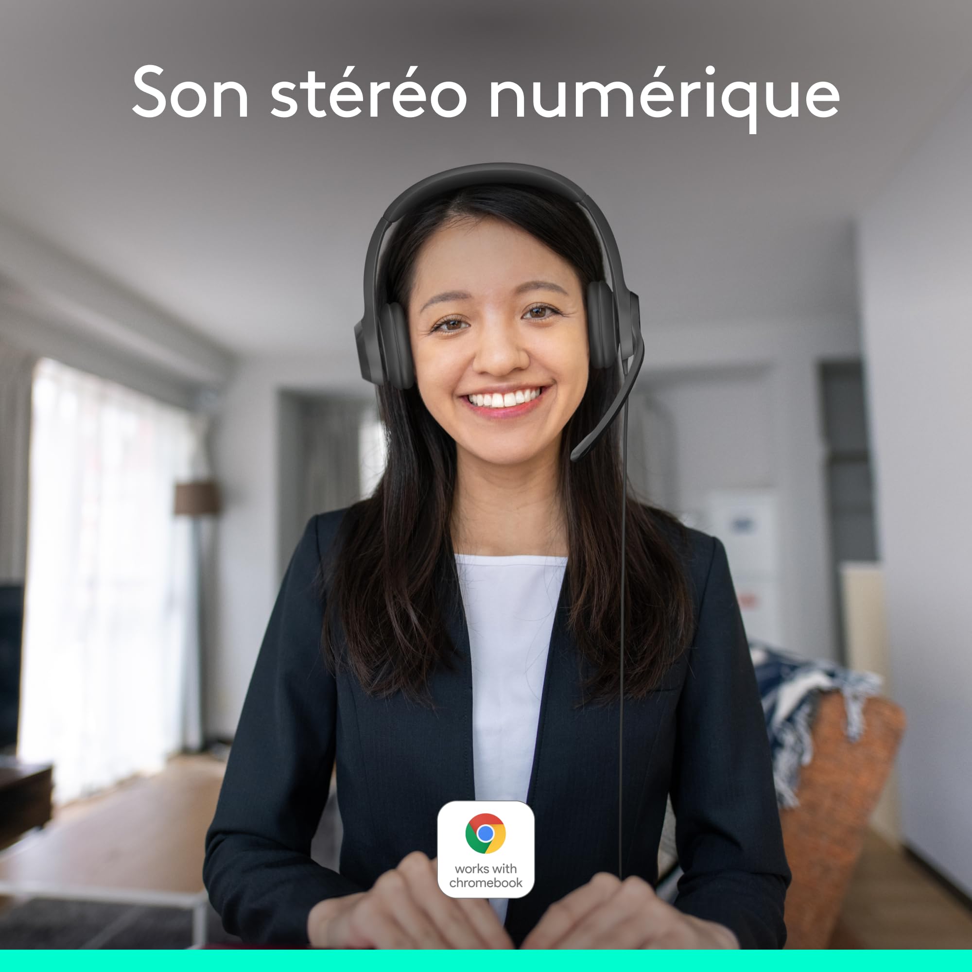 Logitech H390 Casque Filaire pour PC/Ordinateur Portable, Casque Stéréo avec Microphone Antibruit, USB-A, Commandes en Ligne, Compatible avec Chromebook - Noir