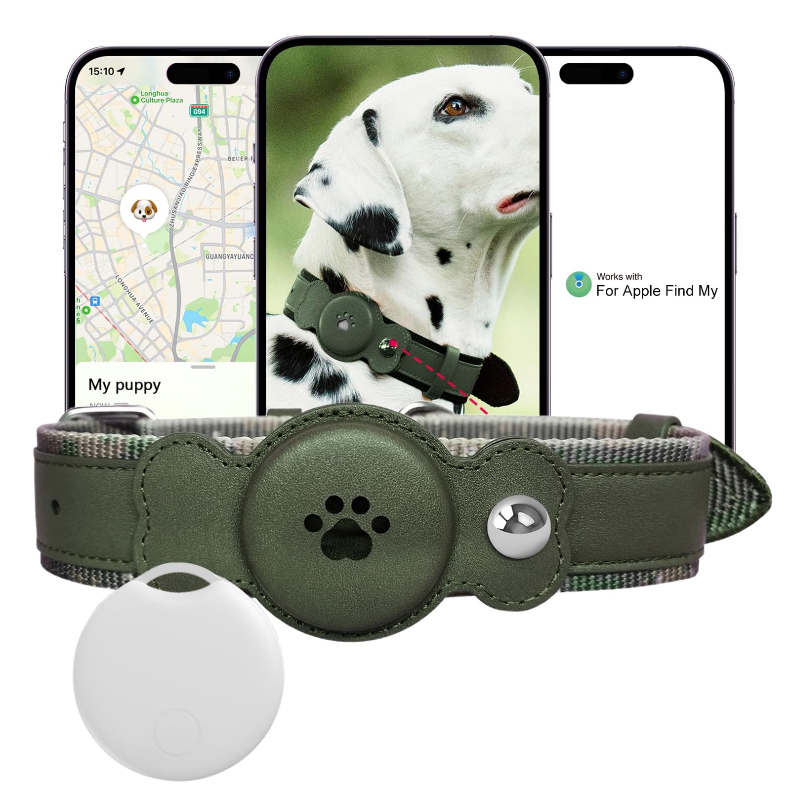 Collier pour animal de compagnie avec traqueur GPS, collier pour animal de compagnie avec GPS étanche, suivi réel de localisation, longue durée de vie, collier réglable pour animal domestique
