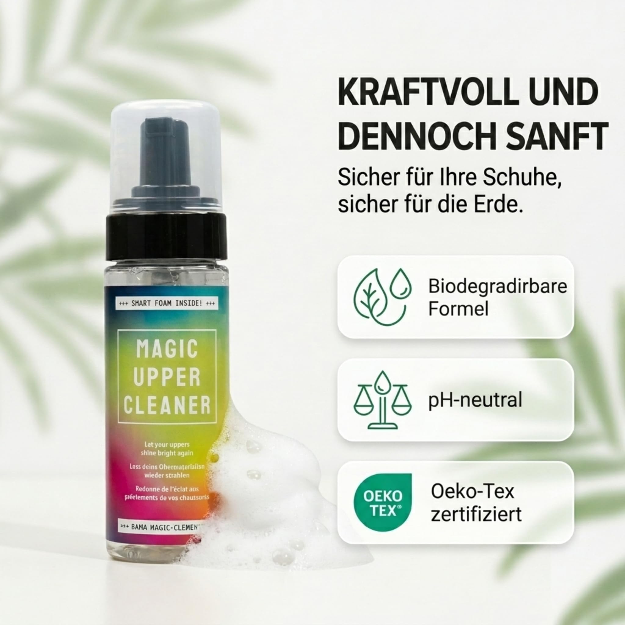 Bama Schuh Reinigungs- und Pflegeset 5-tlg. inkl. Reiniger, Imprägnierung, Schuh Deo, Bürste und Reinigungsgummi - für Stoff- und Lederschuhe