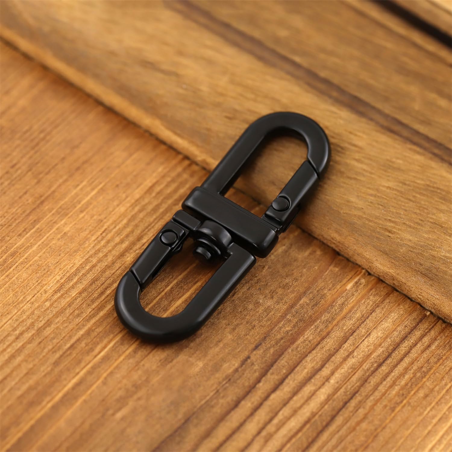 2pcs Double Opening Keychain Clip, Metal Keychain, Swivel Clasp for Lanyards DIY Crafts Making Purse Bag Accessories (Black, S)