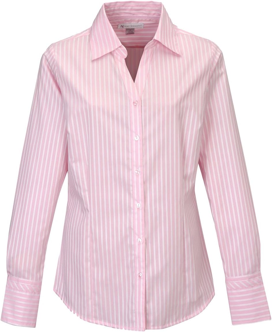 Tri-mountain Women 100% Cotton Y/D Woven Shirts. - SOFT PINK - Small