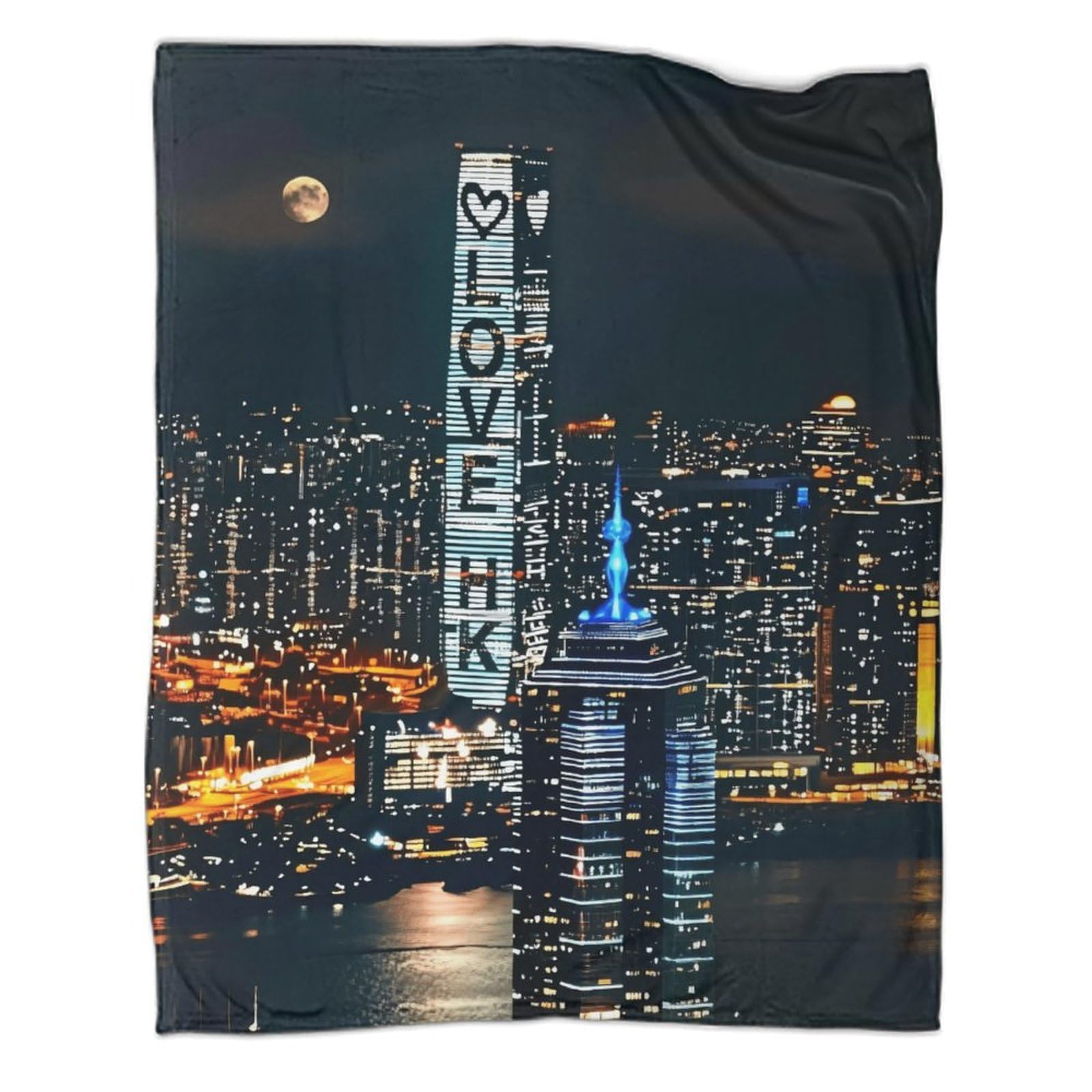 Manta De Franela Paisaje Urbano, Manta para Sofá con Diseño De Hito Urbano Moderno, Suave Y Esponjosa Manta Decorativa para Cama, Sofá, Sala De Estar, 70x80inch(180x200cm)