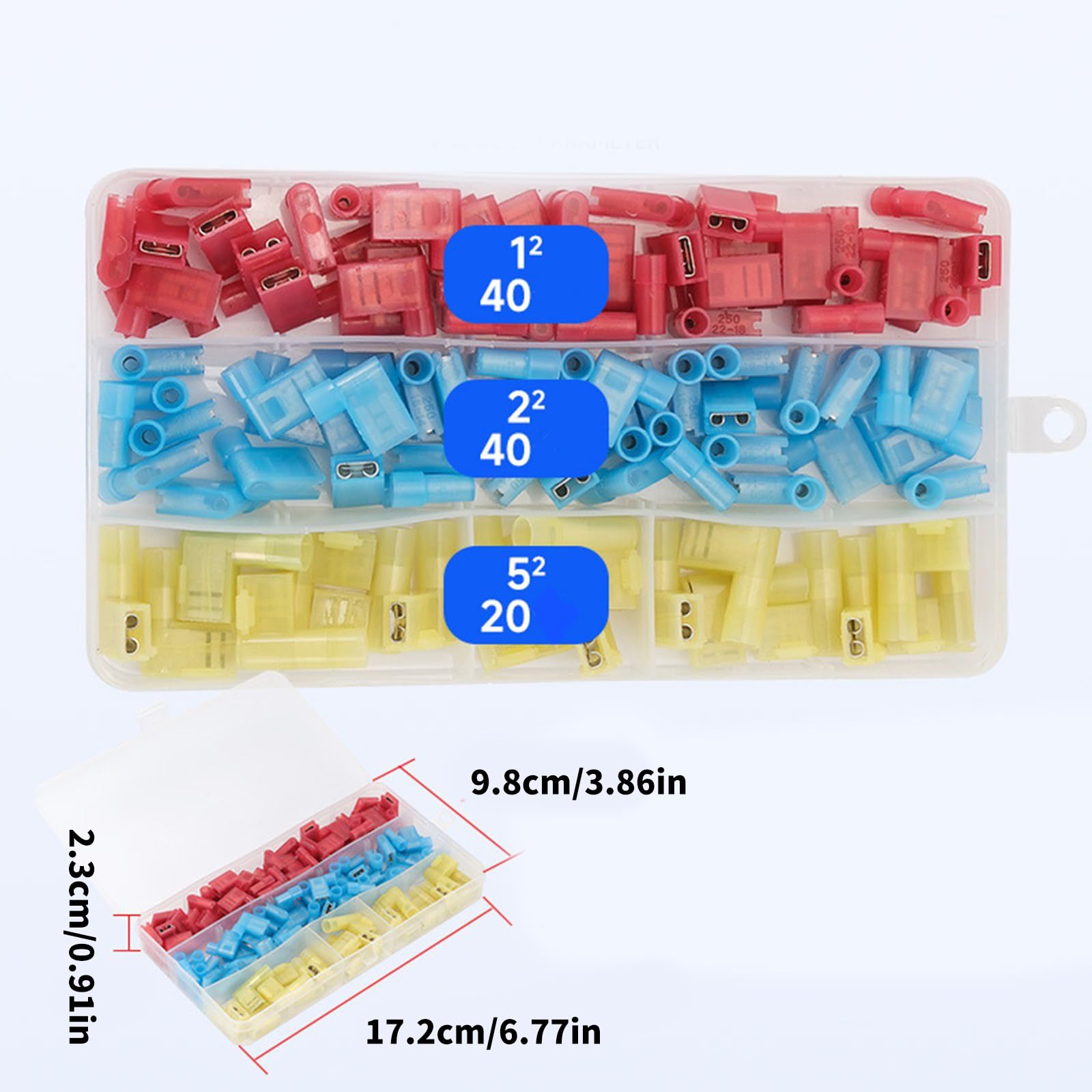 Lot de 80 connecteurs à angle droit avec outil de sertissage pour 22 fils 10 AWG en nylon isolé